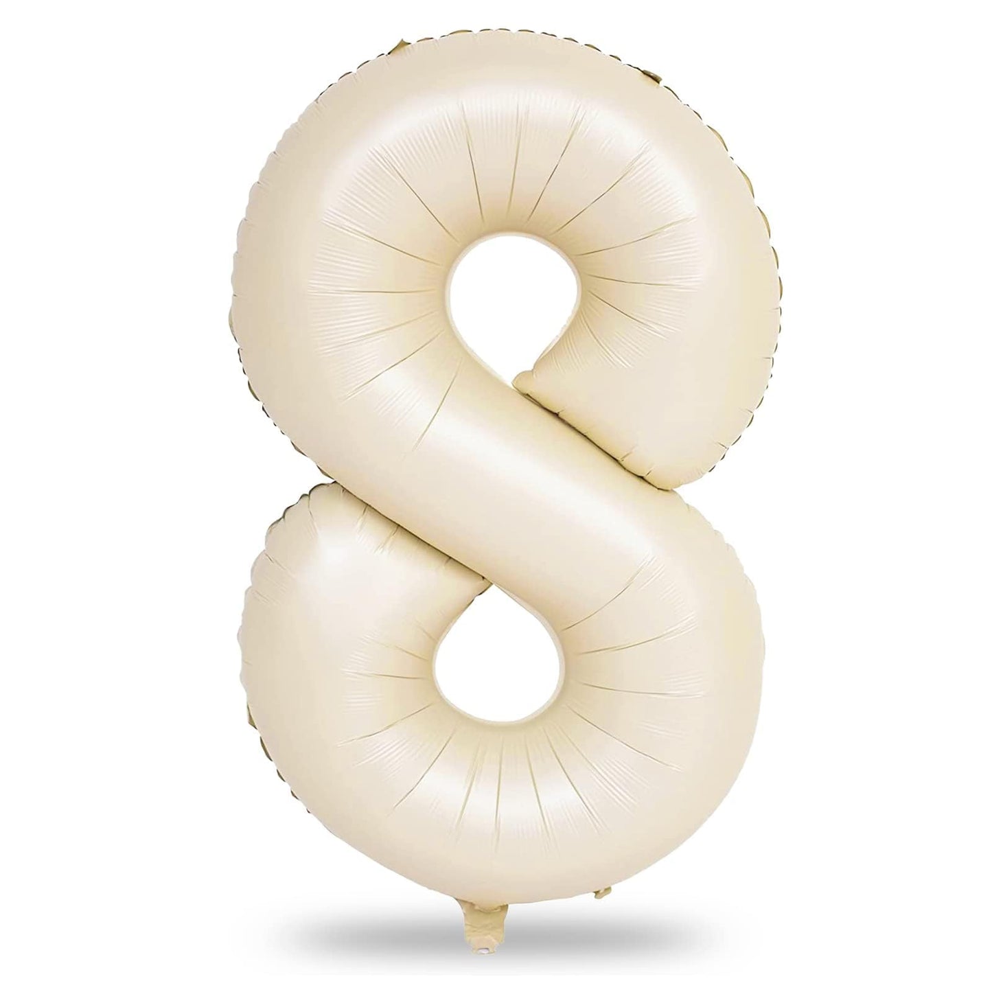 Lingqiang 40-Inch Cream Number 8 Balloon – Giant Self-Inflating Beige Party Decor
