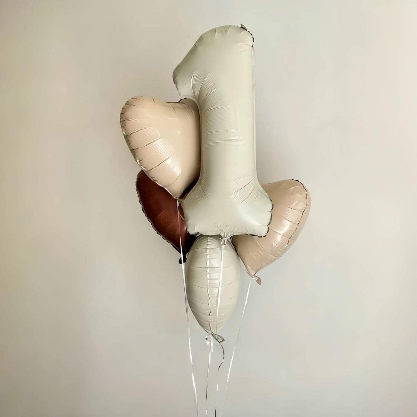 Lingqiang 40-Inch Beige Number 3 Balloon – Giant Ivory White Foil Mylar 3 Balloon for Birthdays & Anniversaries