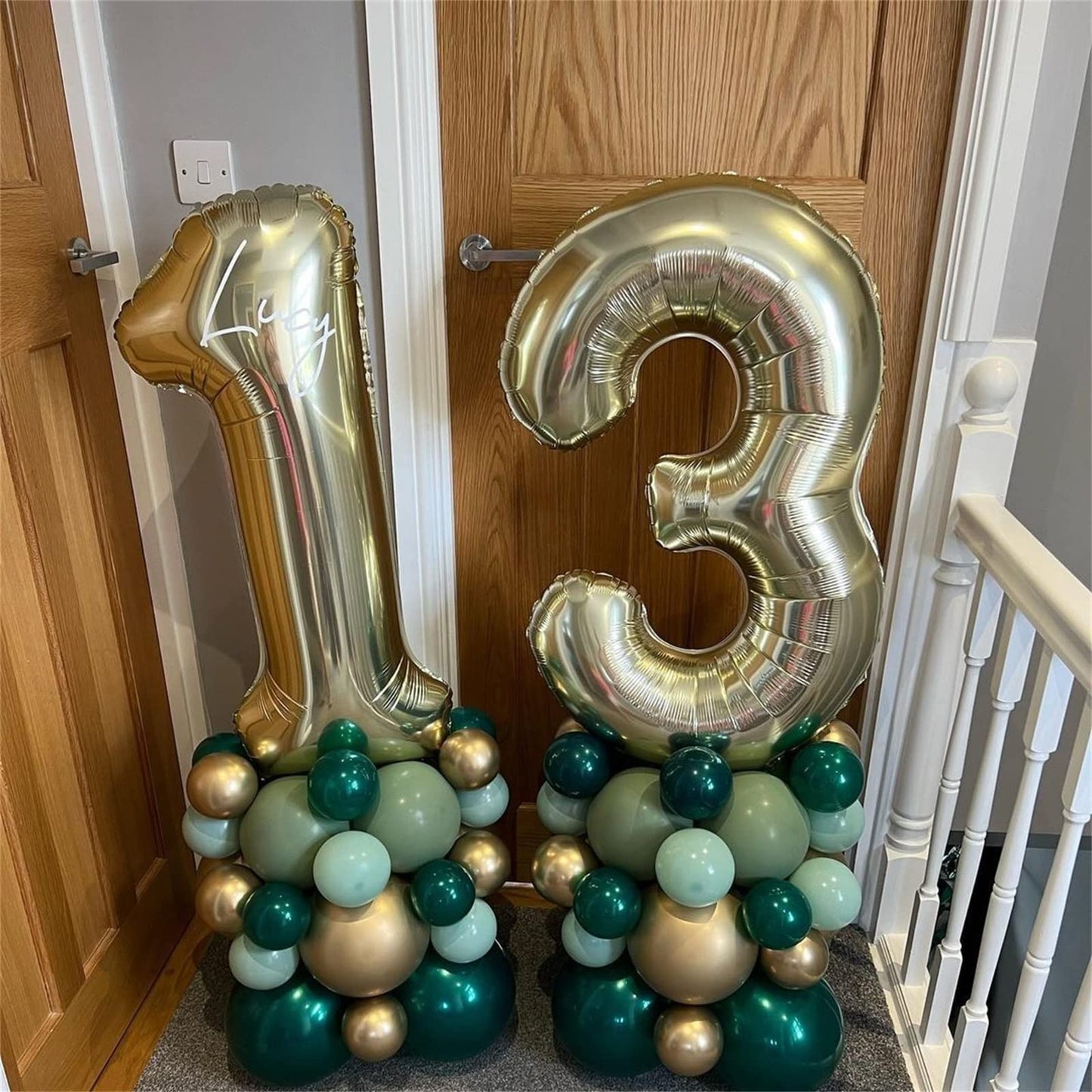 Lingqiang Champagne Gold 40-Inch Number 3 Balloon – Giant Helium Foil Party Decor