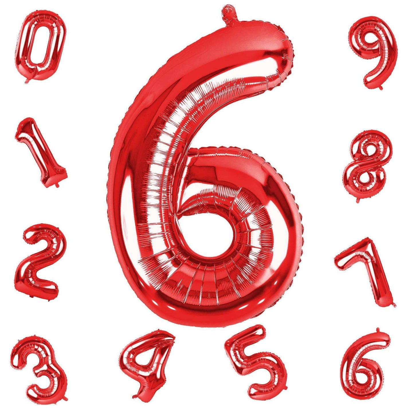 Lingqiang 40-Inch Red Number 6 Balloon – Giant Self-Inflating Foil Mylar Party Decor