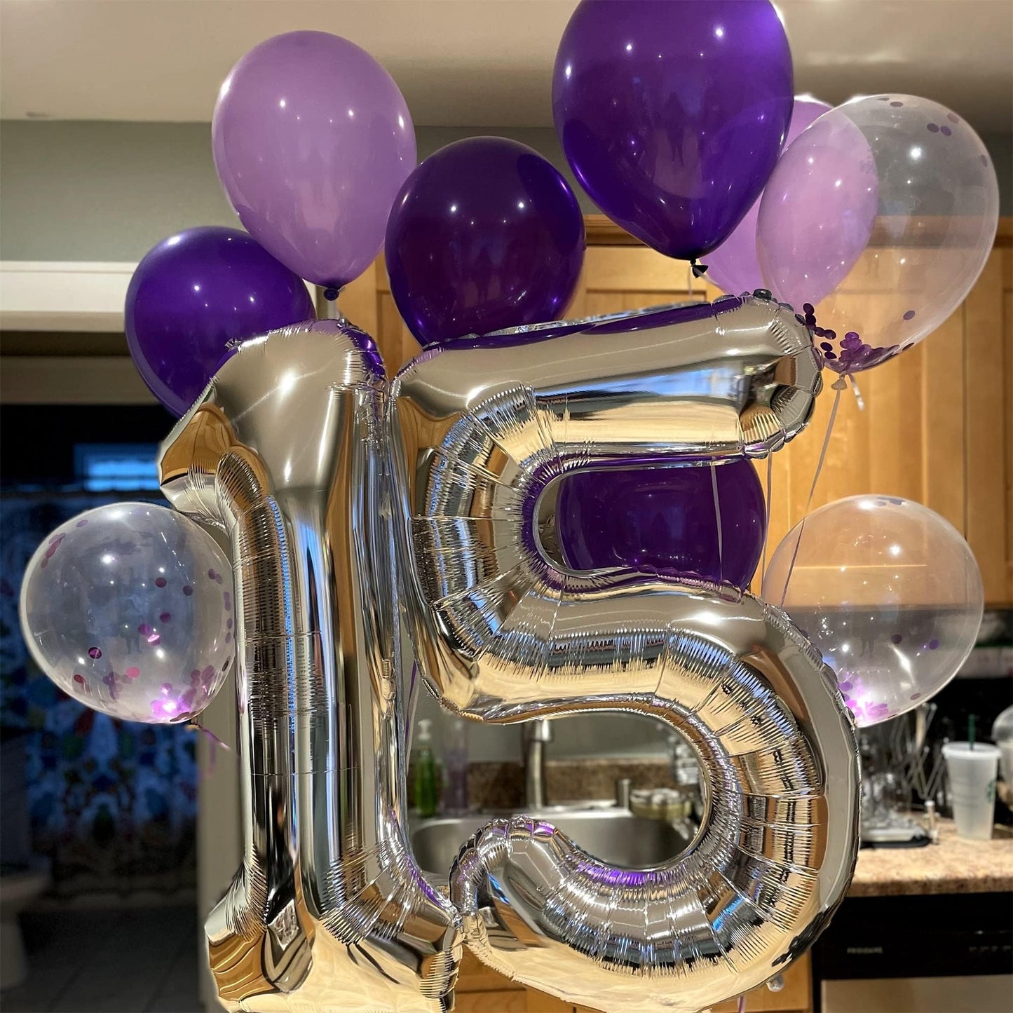 Lingqiang Silver 1 Balloon – 40-Inch Giant Foil Number Balloon for Celebrations
