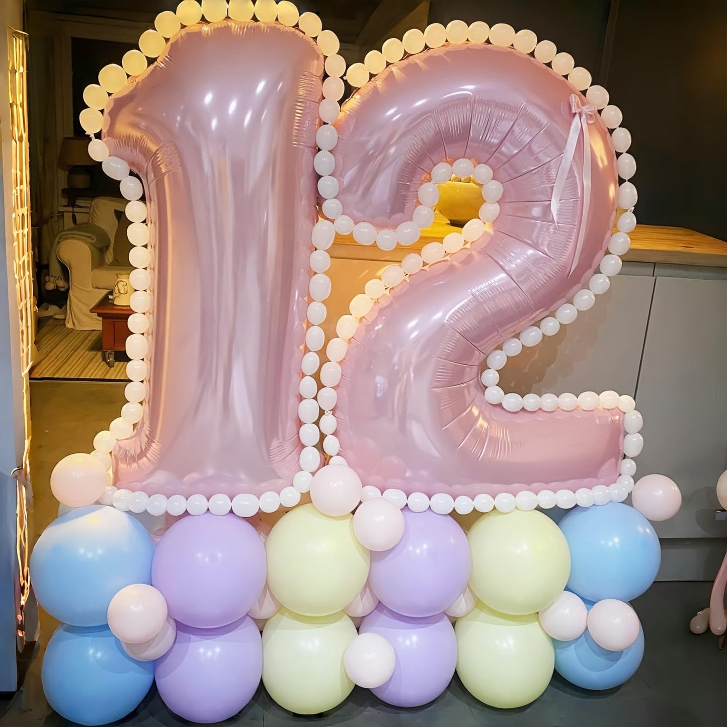 Lingqiang 40-inch Pastel Pink Number 6 Foil Balloon – Large Self-Inflating Birthday Party Decor