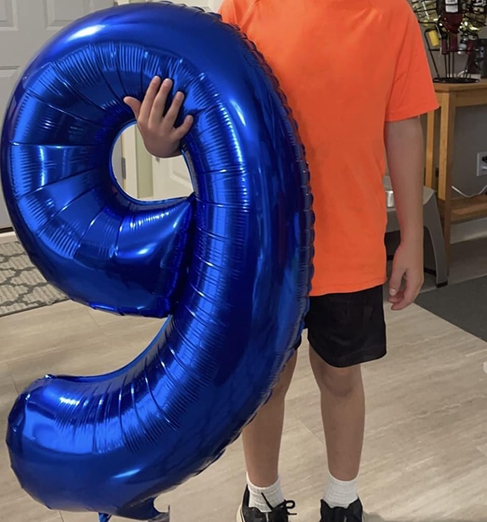 Lingqiang 40 Inch Navy Blue Foil Number 9 Balloon | Giant 9th Birthday Party Decor