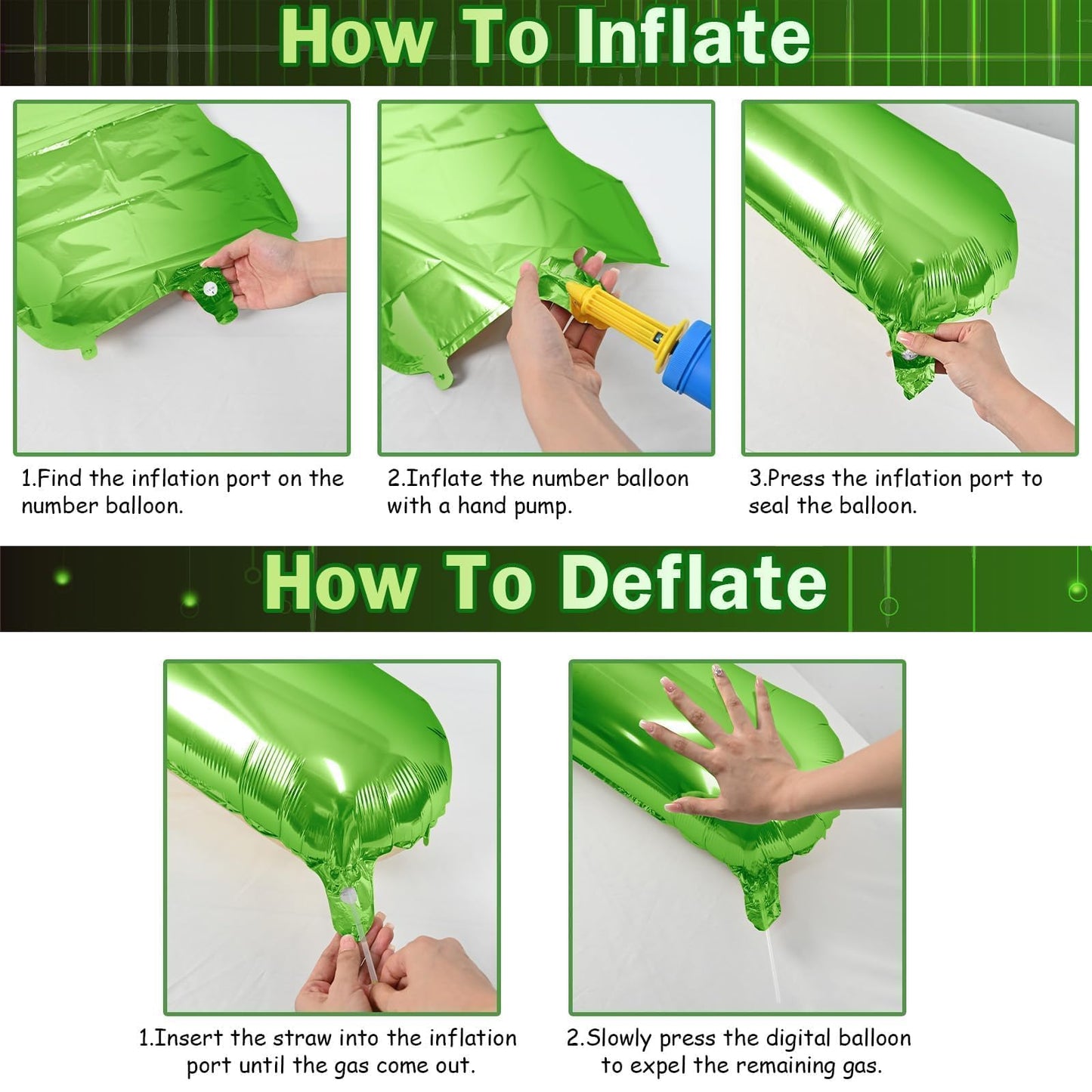 Lingqiang 40 Inch Green Number 1 Balloon – Giant 1st Birthday Foil Balloon
