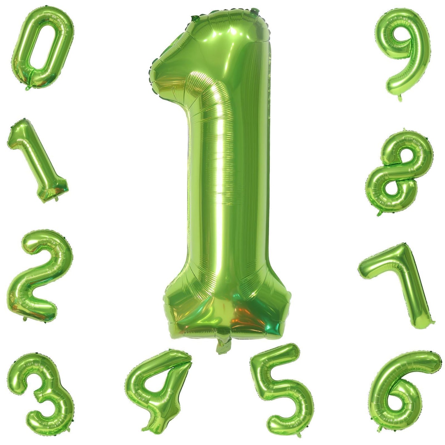 Lingqiang 40 Inch Green Number 1 Balloon – Giant 1st Birthday Foil Balloon