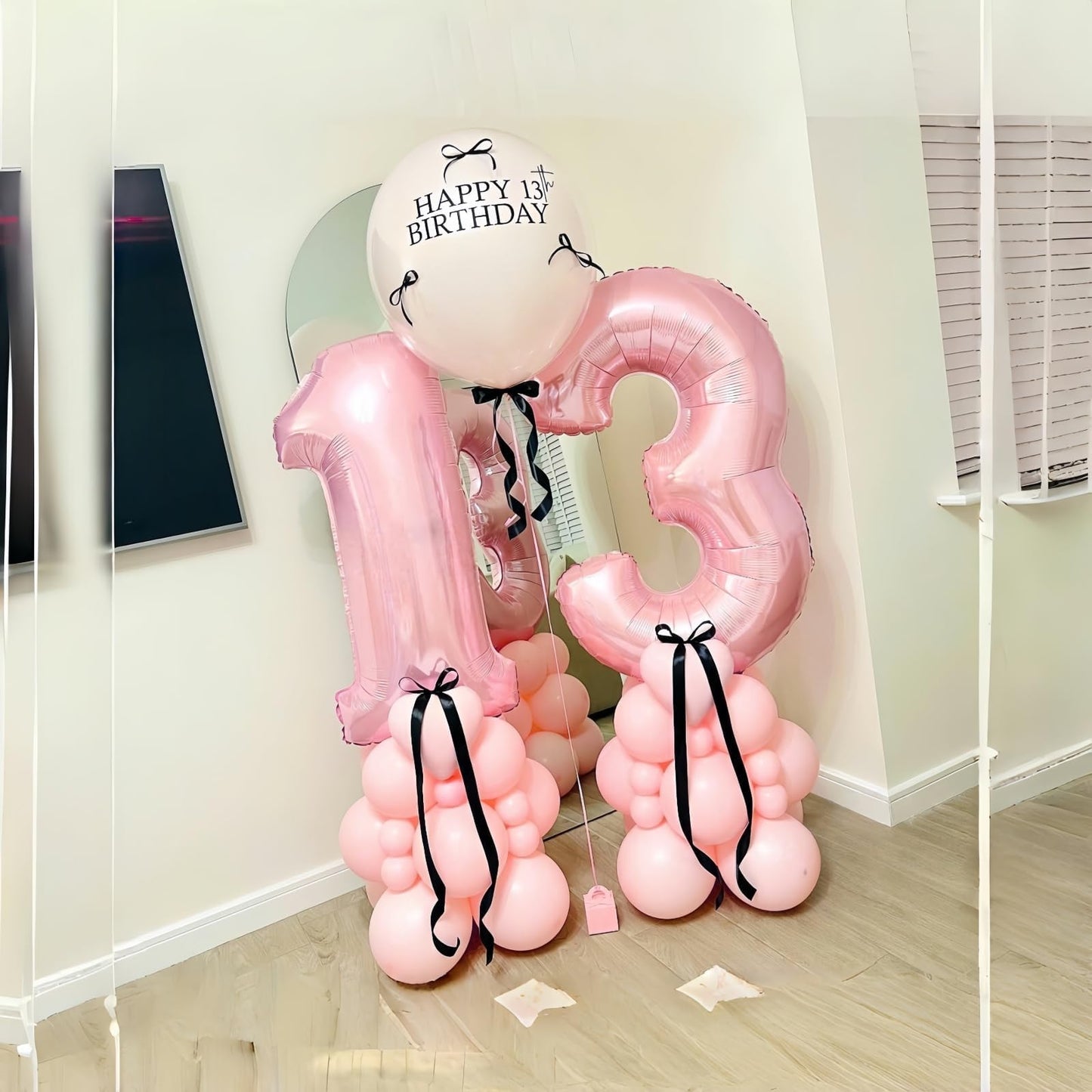 Lingqiang Pastel Pink 40-Inch Number 3 Balloon – Giant Pearl Foil Numeral for Birthday Decor