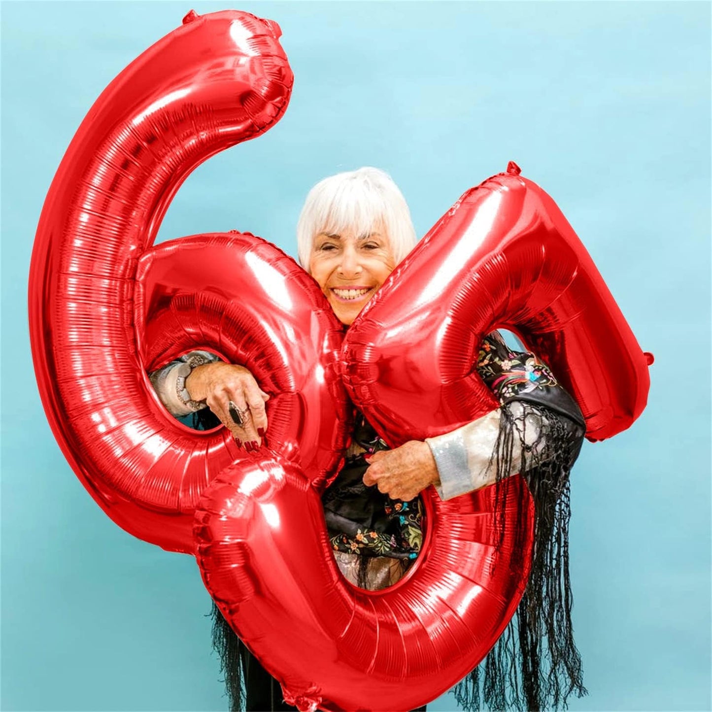 Lingqiang 40-Inch Red Number 6 Balloon – Giant Self-Inflating Foil Mylar Party Decor