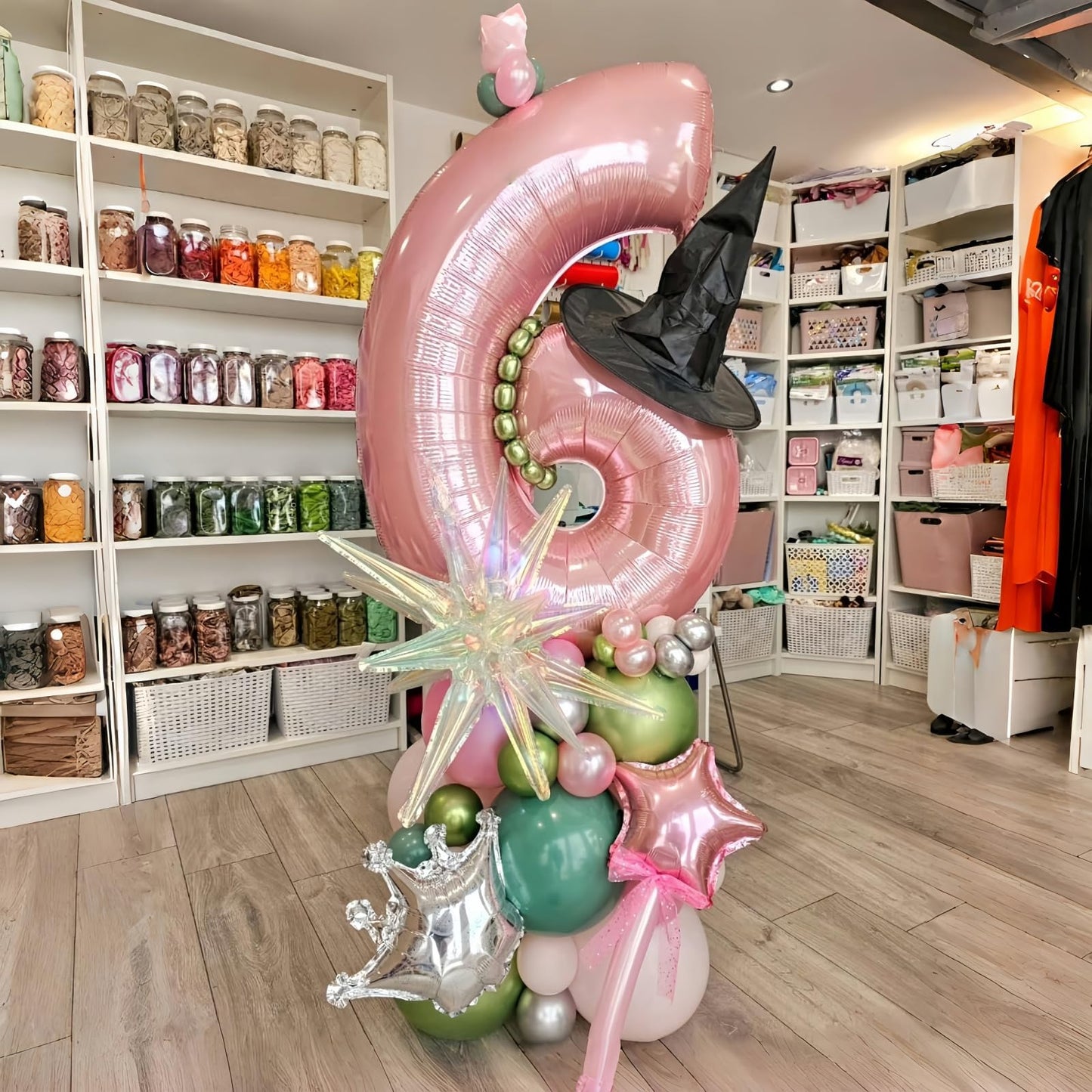 Lingqiang 40-inch Pastel Pink Number 6 Foil Balloon – Large Self-Inflating Birthday Party Decor