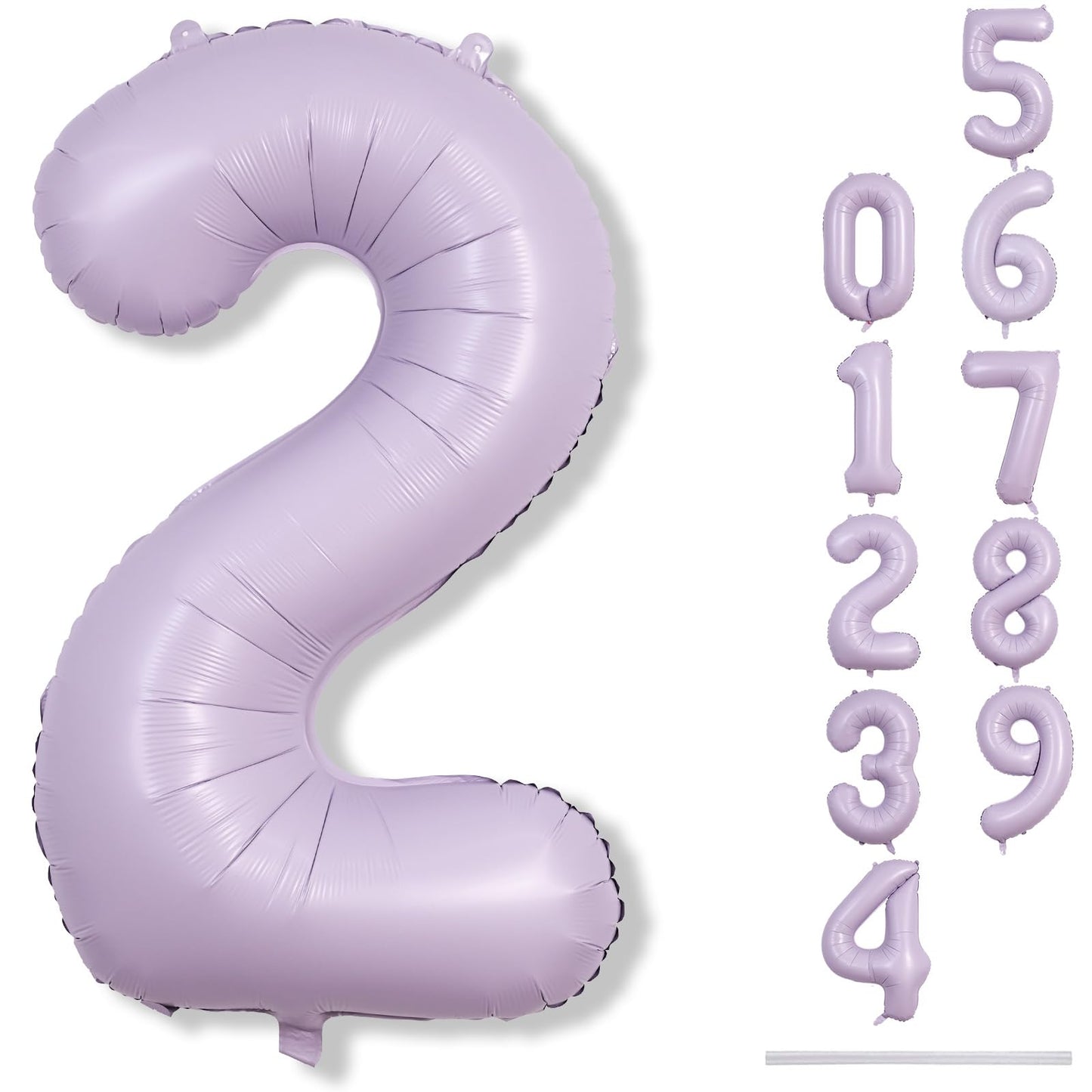 Lingqiang Light Purple 40in Number 2 Foil Balloon – Giant Lilac Birthday & Event Decor