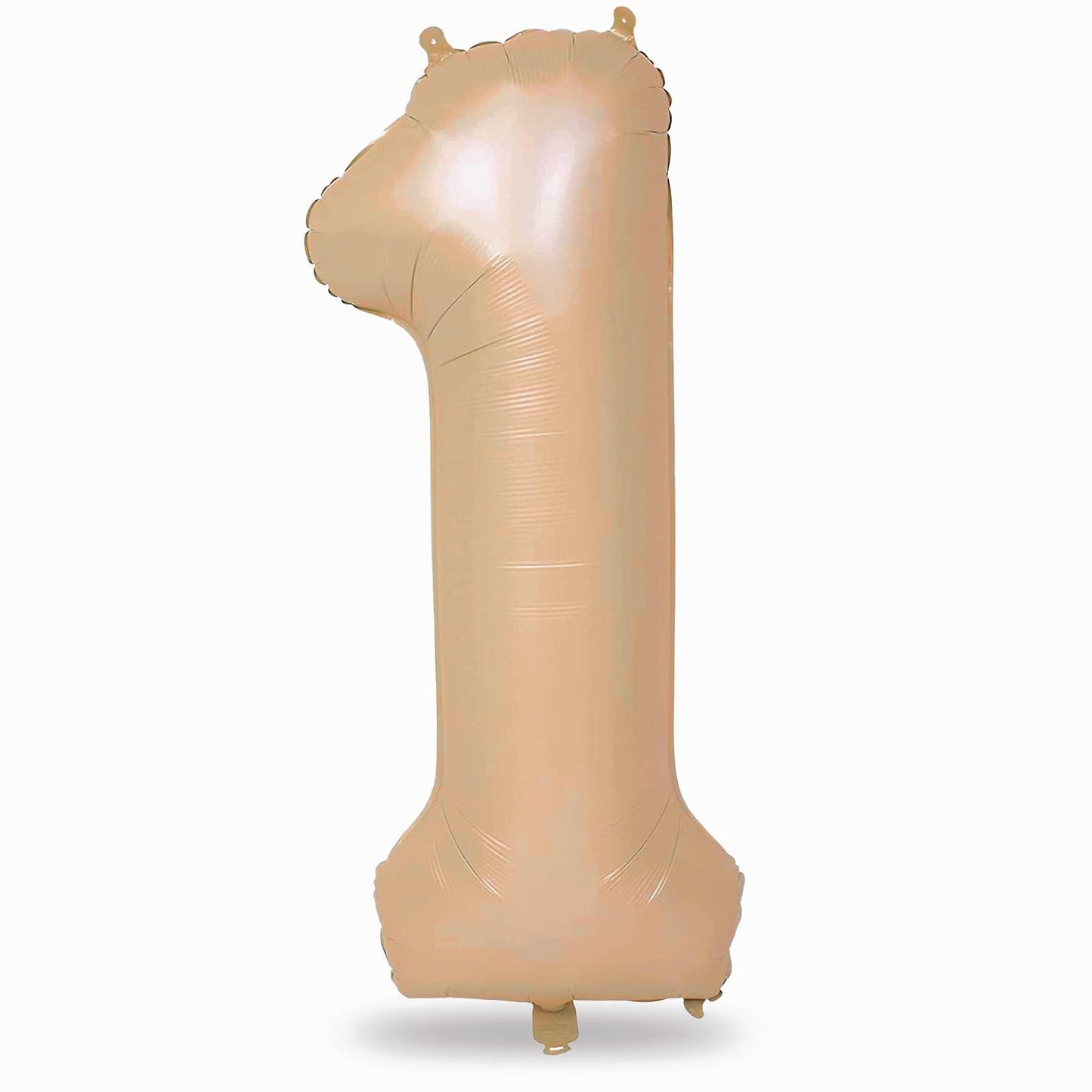 Lingqiang Nude Number 1 Balloon - 40” Tan Foil Number Balloon for 1st Birthday & Anniversary