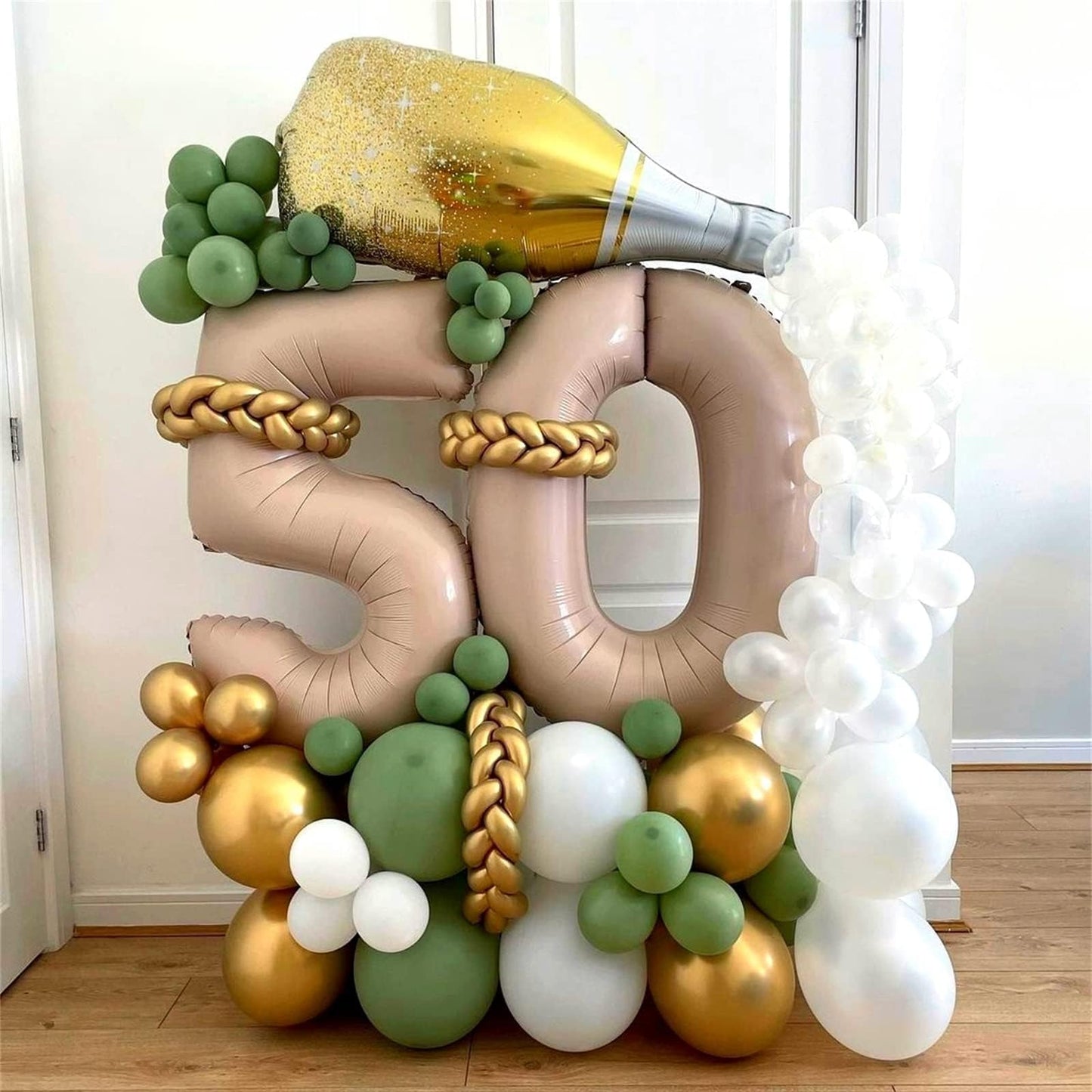 Lingqiang Nude Number 1 Balloon - 40” Tan Foil Number Balloon for 1st Birthday & Anniversary