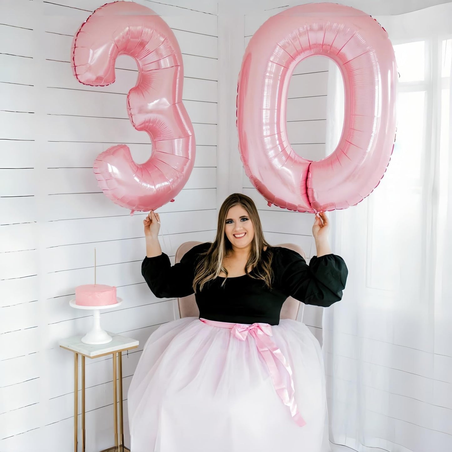 Lingqiang Pastel Pink 40-Inch Number 3 Balloon – Giant Pearl Foil Numeral for Birthday Decor