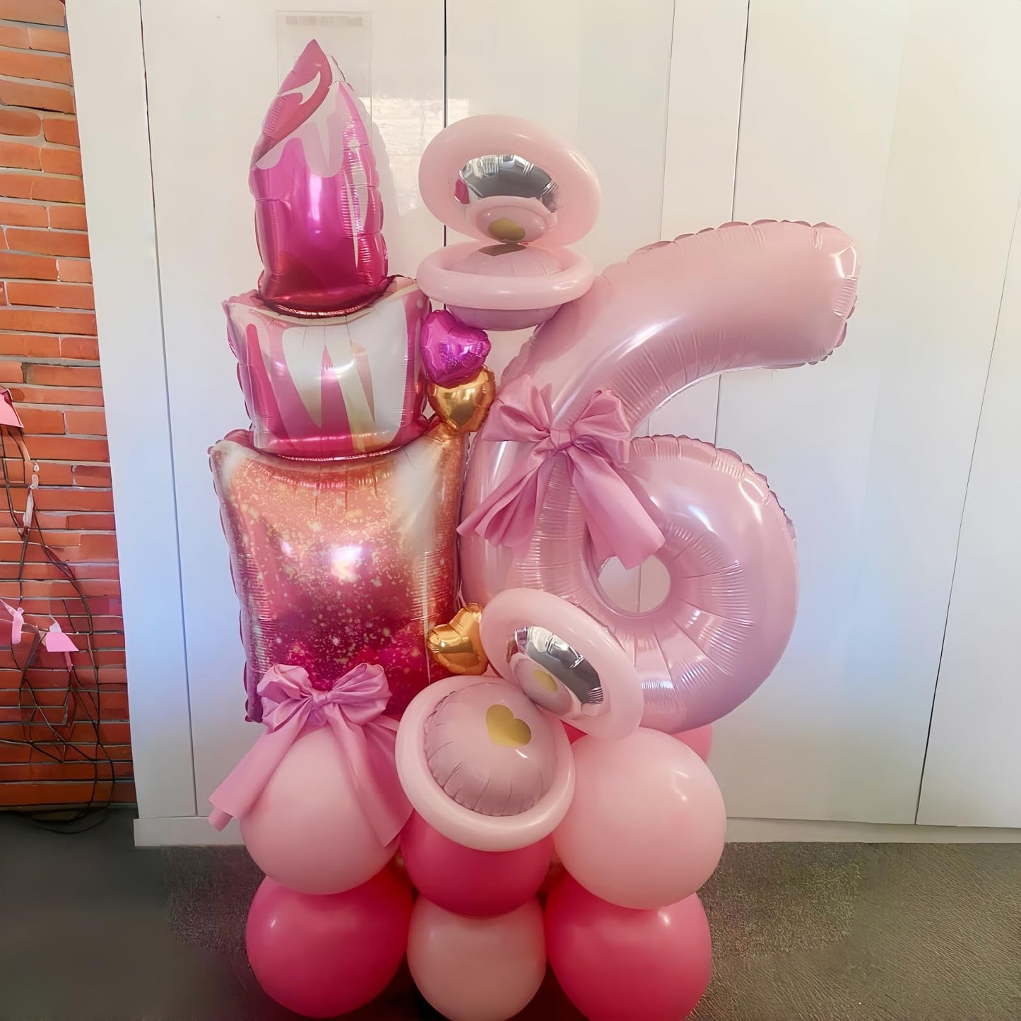 Lingqiang 40-inch Pastel Pink Number 6 Foil Balloon – Large Self-Inflating Birthday Party Decor
