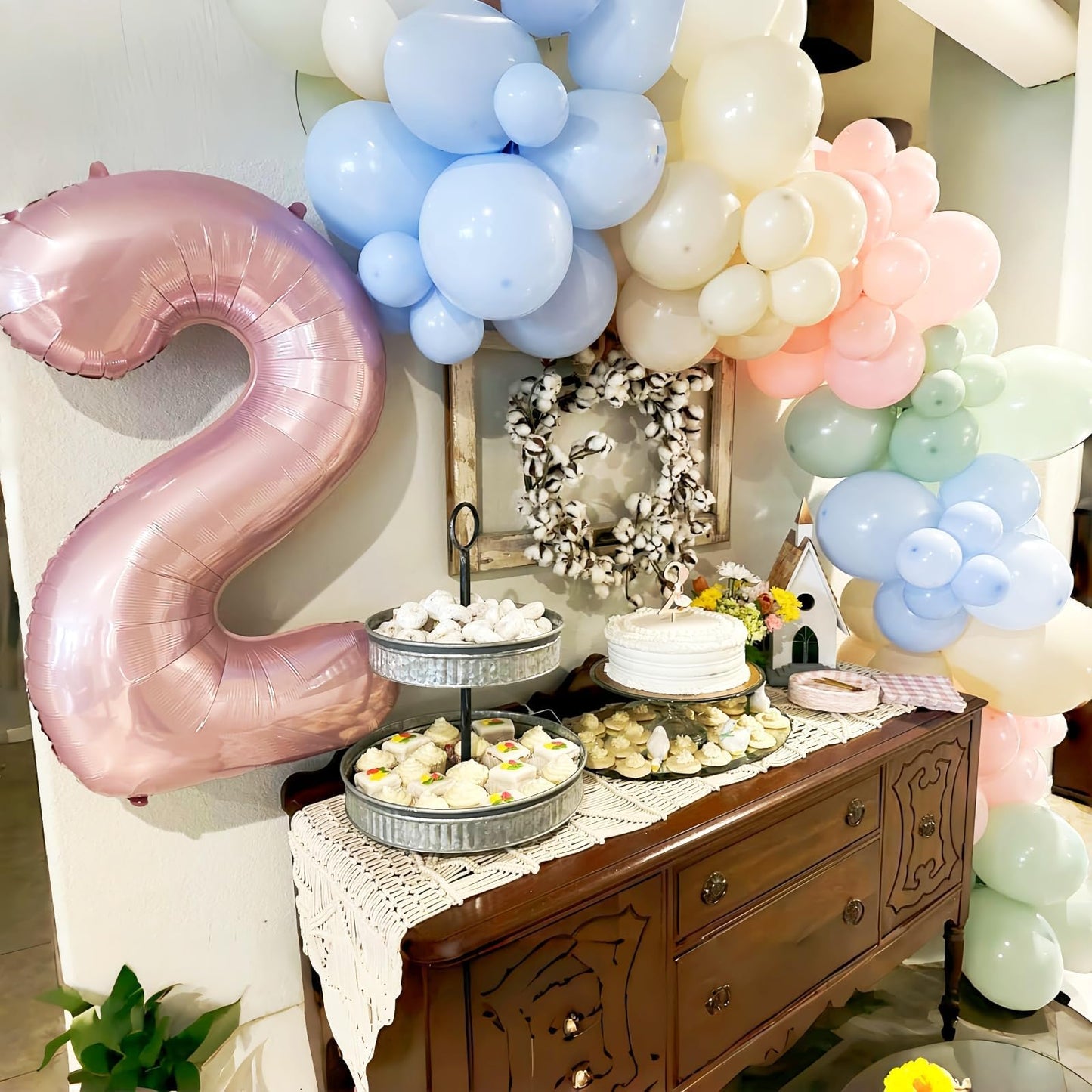 Lingqiang 40-Inch Pastel Pink Number 2 Balloon – Giant Foil Birthday Party Decor