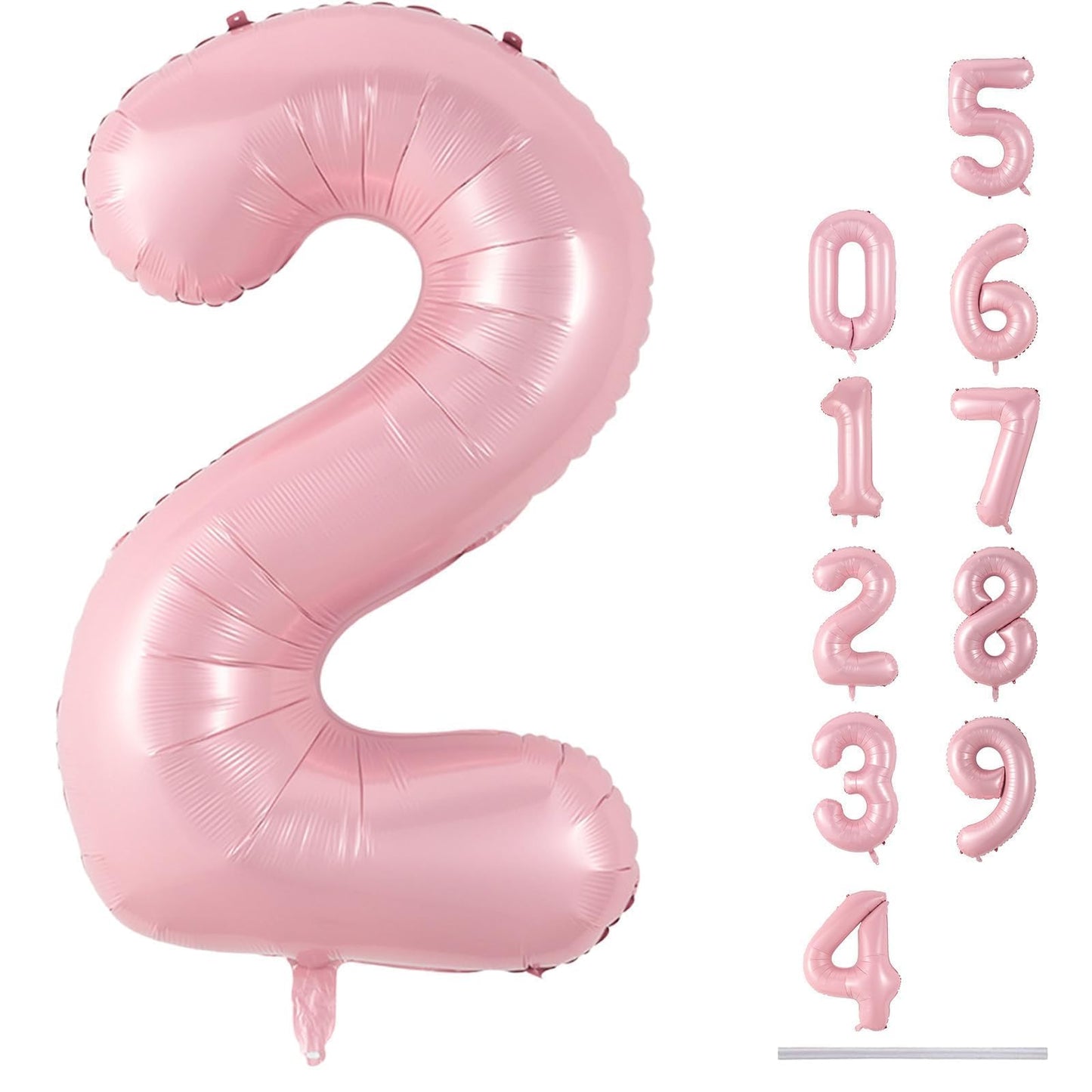 Lingqiang 40-Inch Pastel Pink Number 2 Balloon – Giant Foil Birthday Party Decor