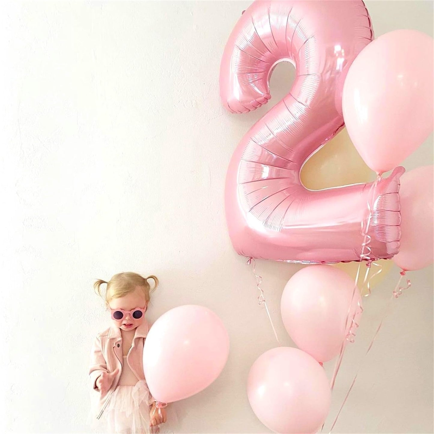 Lingqiang 40-Inch Pastel Pink Number 2 Balloon – Giant Foil Birthday Party Decor