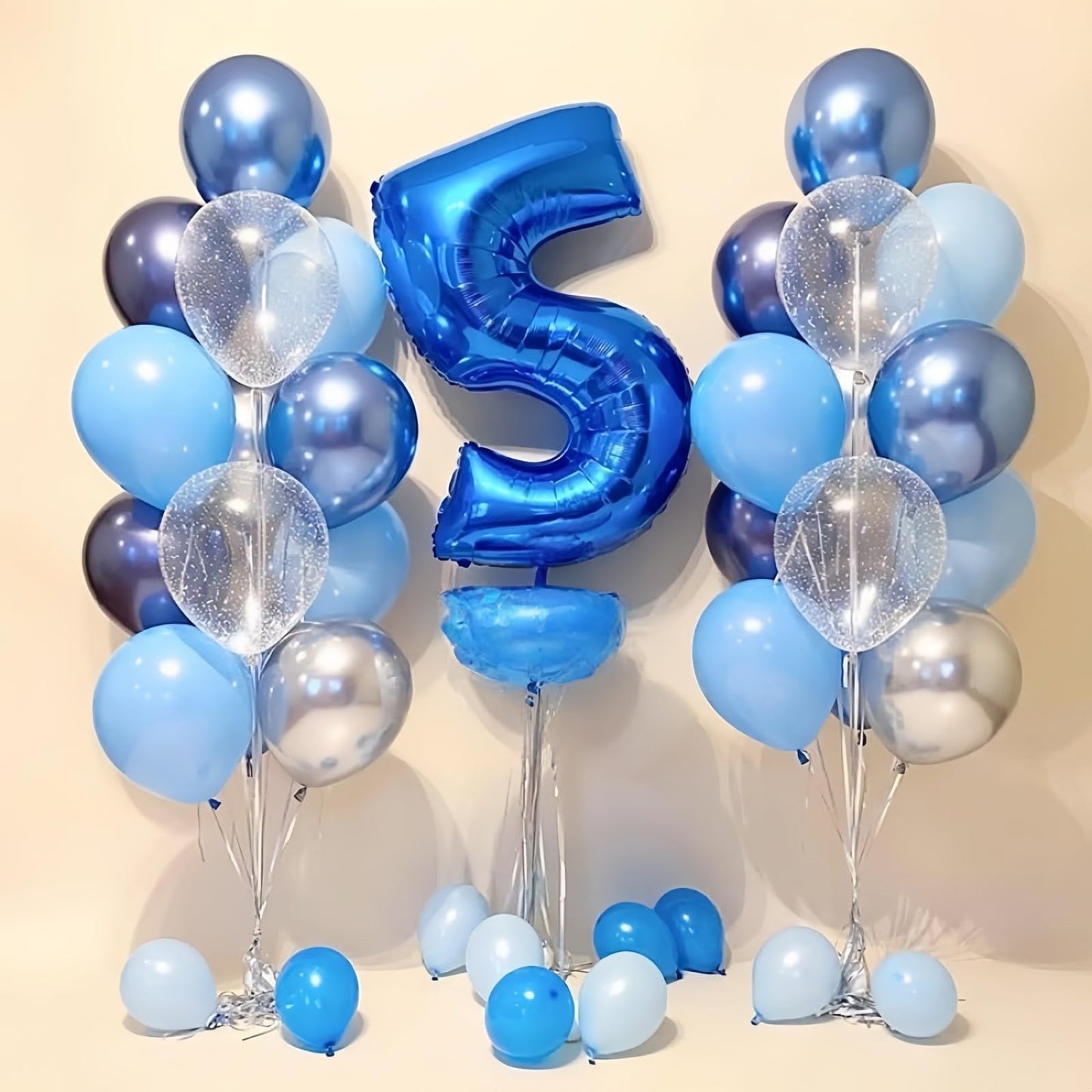 Lingqiang 40'' Blue Number 1 Balloon - Giant Self-Inflating Foil Number Balloon for 1st Birthday & Party Decor