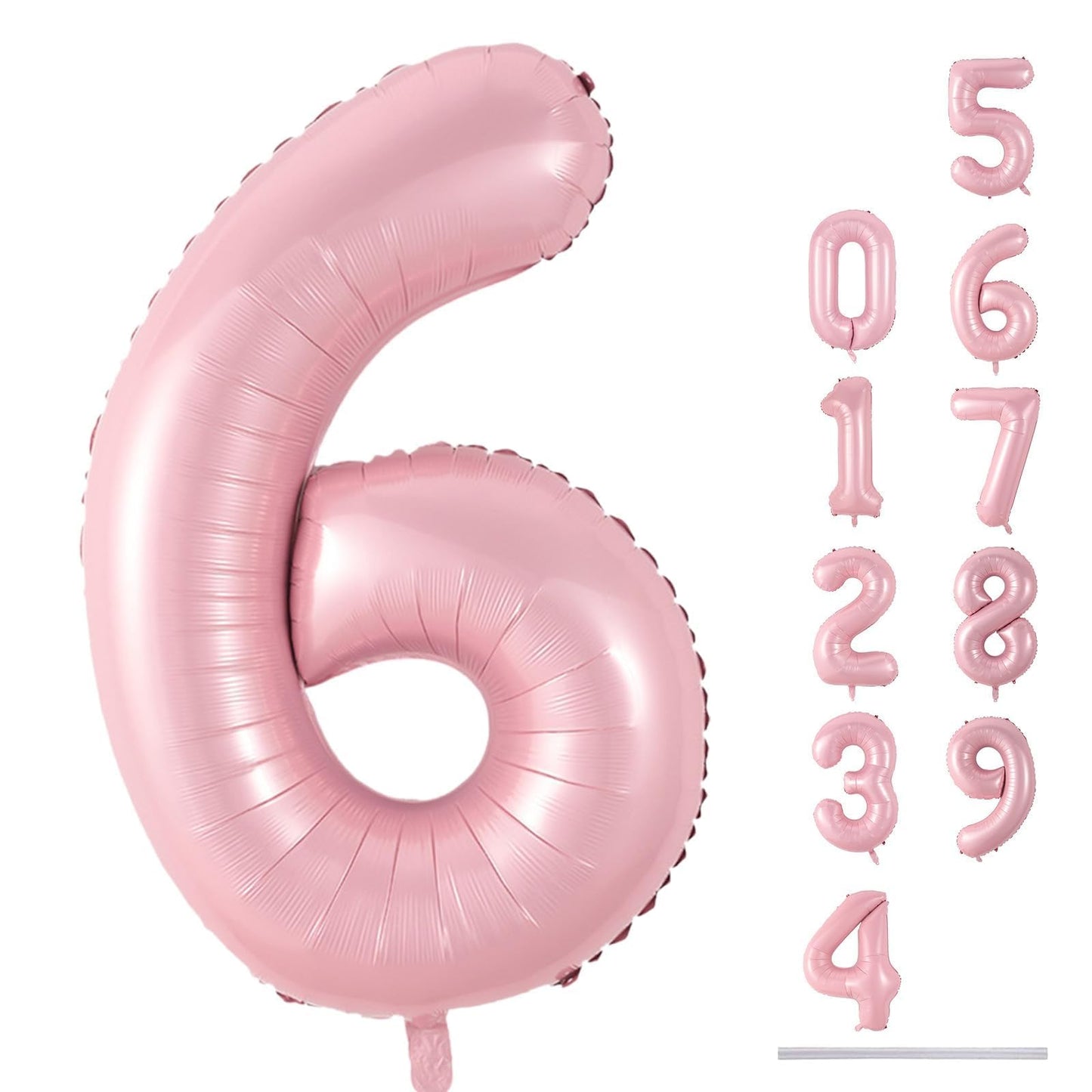 Lingqiang 40-inch Pastel Pink Number 6 Foil Balloon – Large Self-Inflating Birthday Party Decor