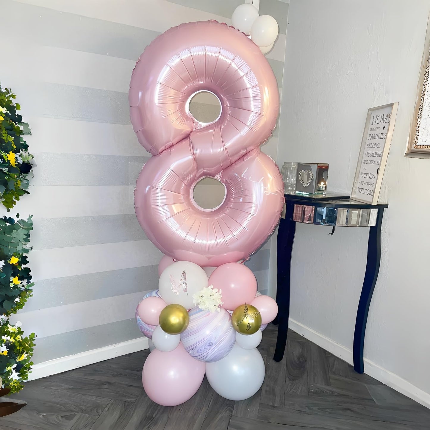 Lingqiang Pastel Pink 40-Inch Foil Number 8 Balloon – Giant Birthday & Celebration Digit