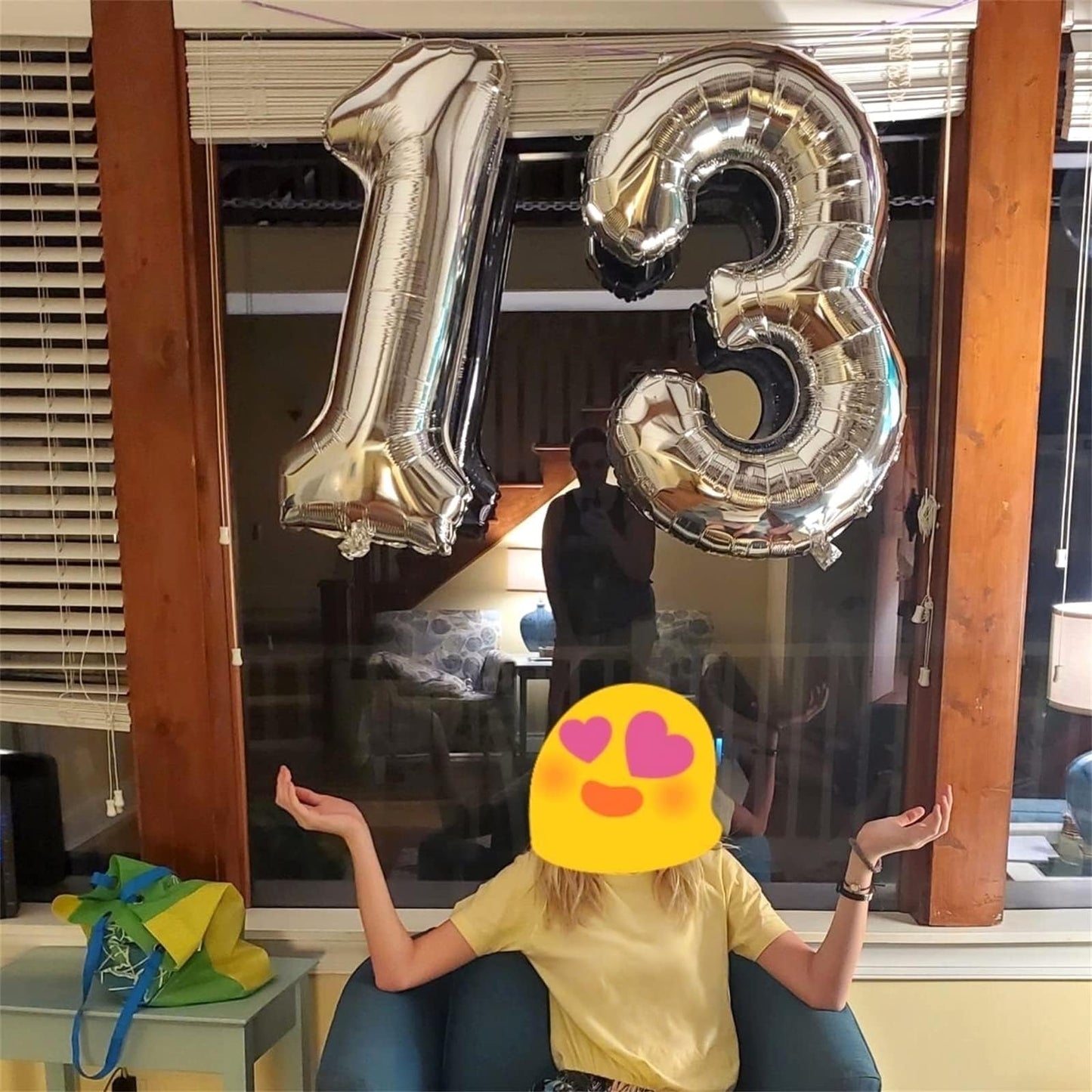 Lingqiang Silver 1 Balloon – 40-Inch Giant Foil Number Balloon for Celebrations