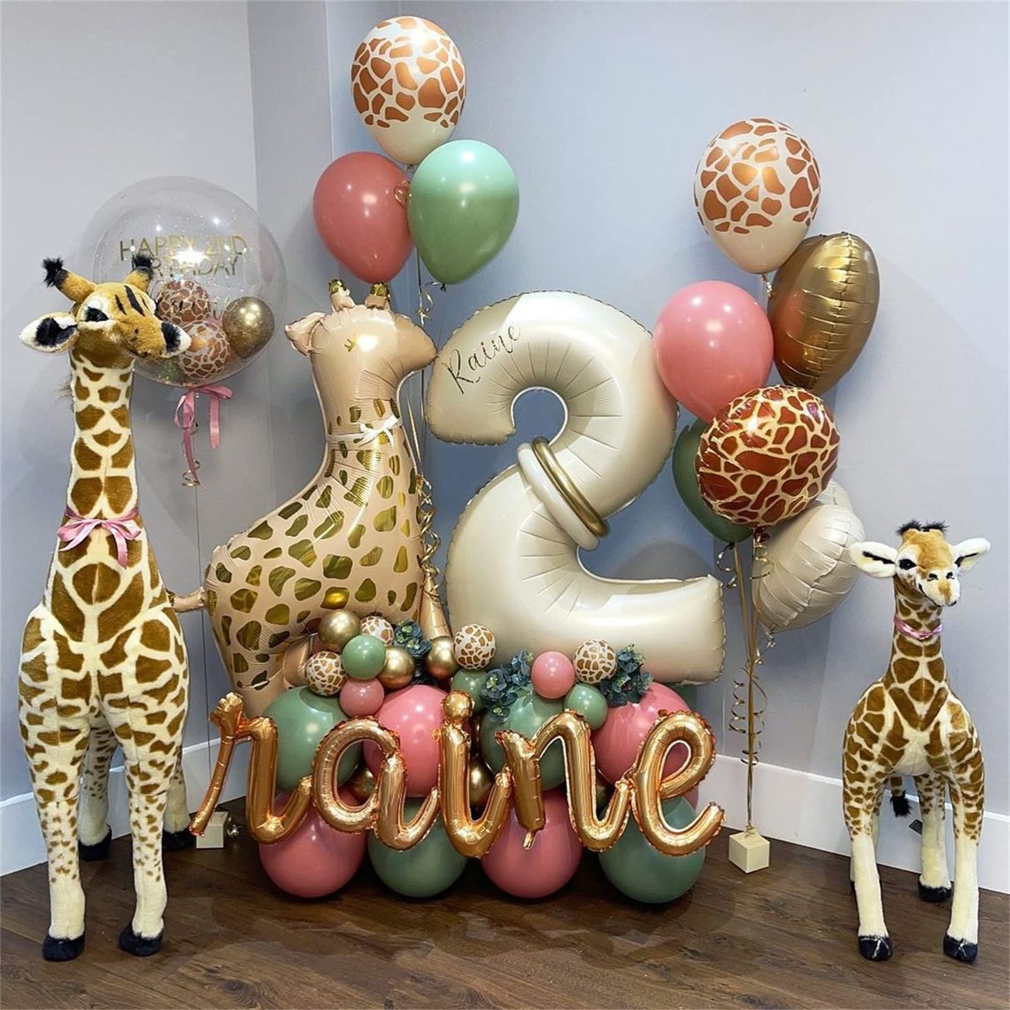 Lingqiang Beige Number 5 Balloon – 40-Inch Cream Foil Mylar Balloon for Birthday & Party Decorations