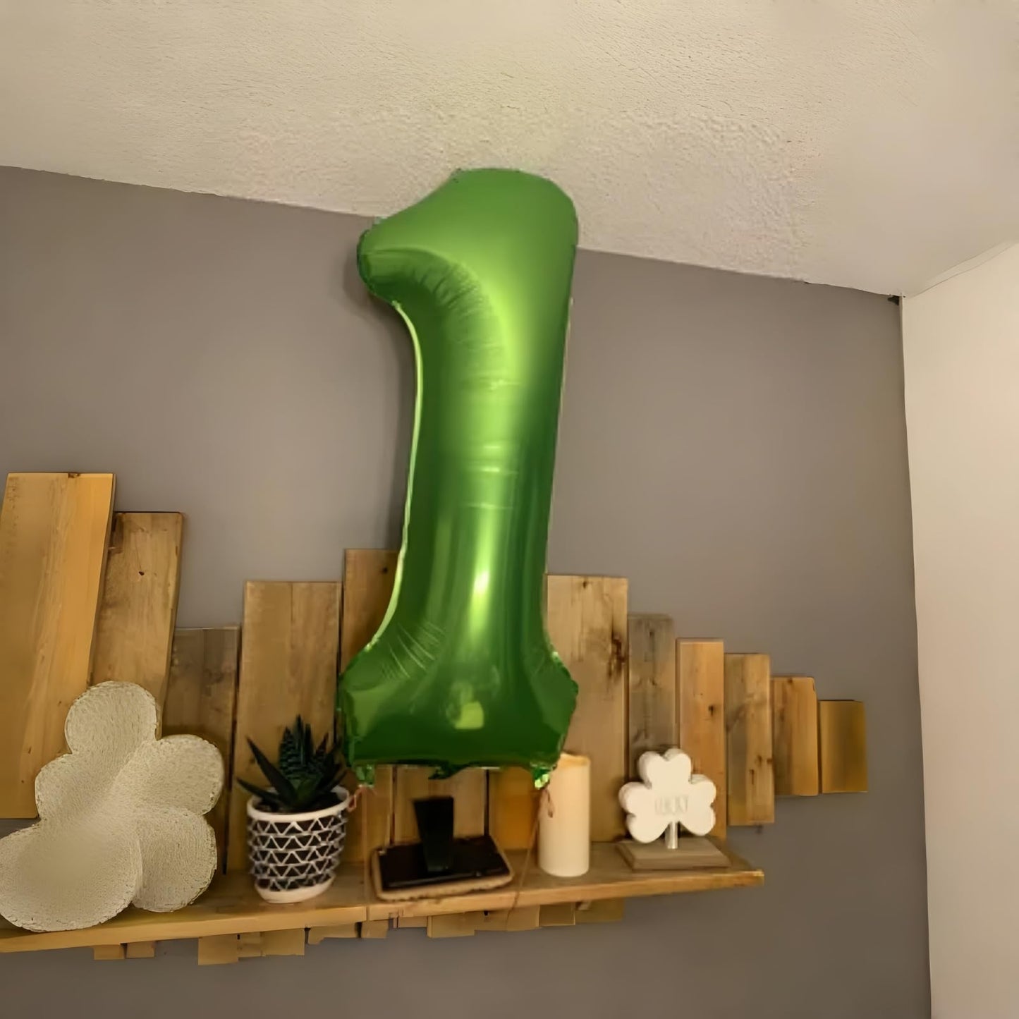 Lingqiang 40 Inch Green Number 1 Balloon – Giant 1st Birthday Foil Balloon