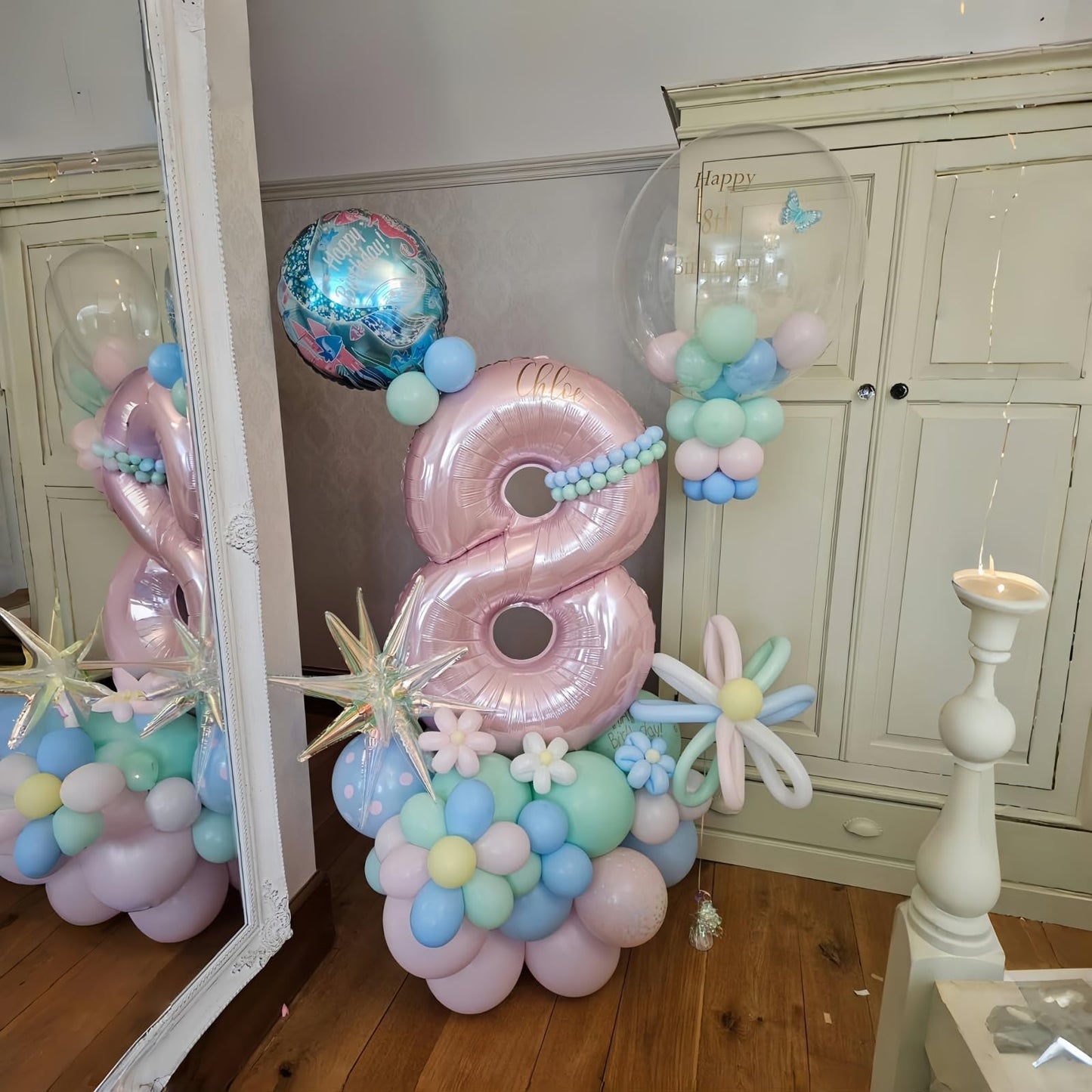 Lingqiang Pastel Pink 40-Inch Foil Number 8 Balloon – Giant Birthday & Celebration Digit