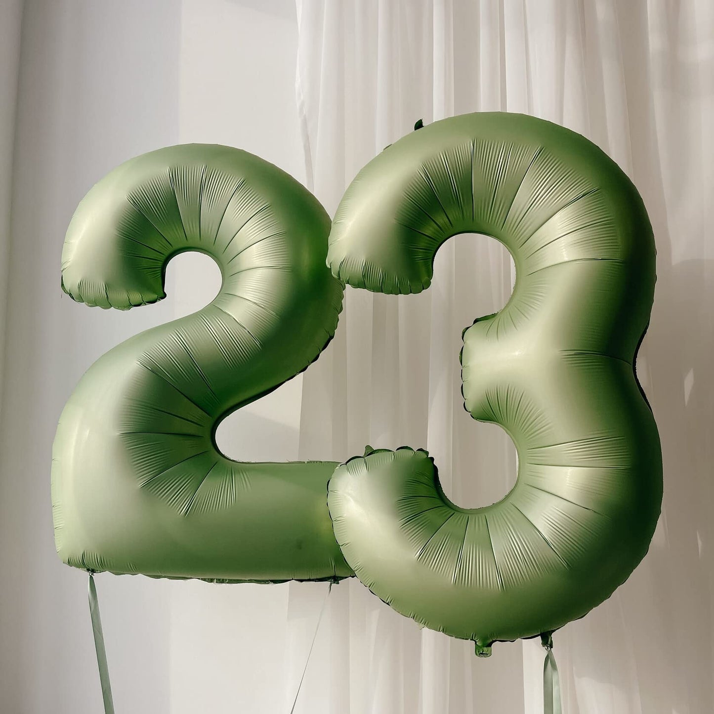 Lingqiang Sage Green 40in Number 3 Balloon – Large Foil Balloons for 3rd Birthday & Party Decor