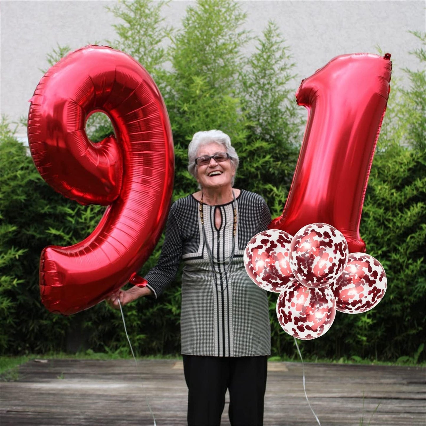 Lingqiang 40-Inch Red Number 6 Balloon – Giant Self-Inflating Foil Mylar Party Decor