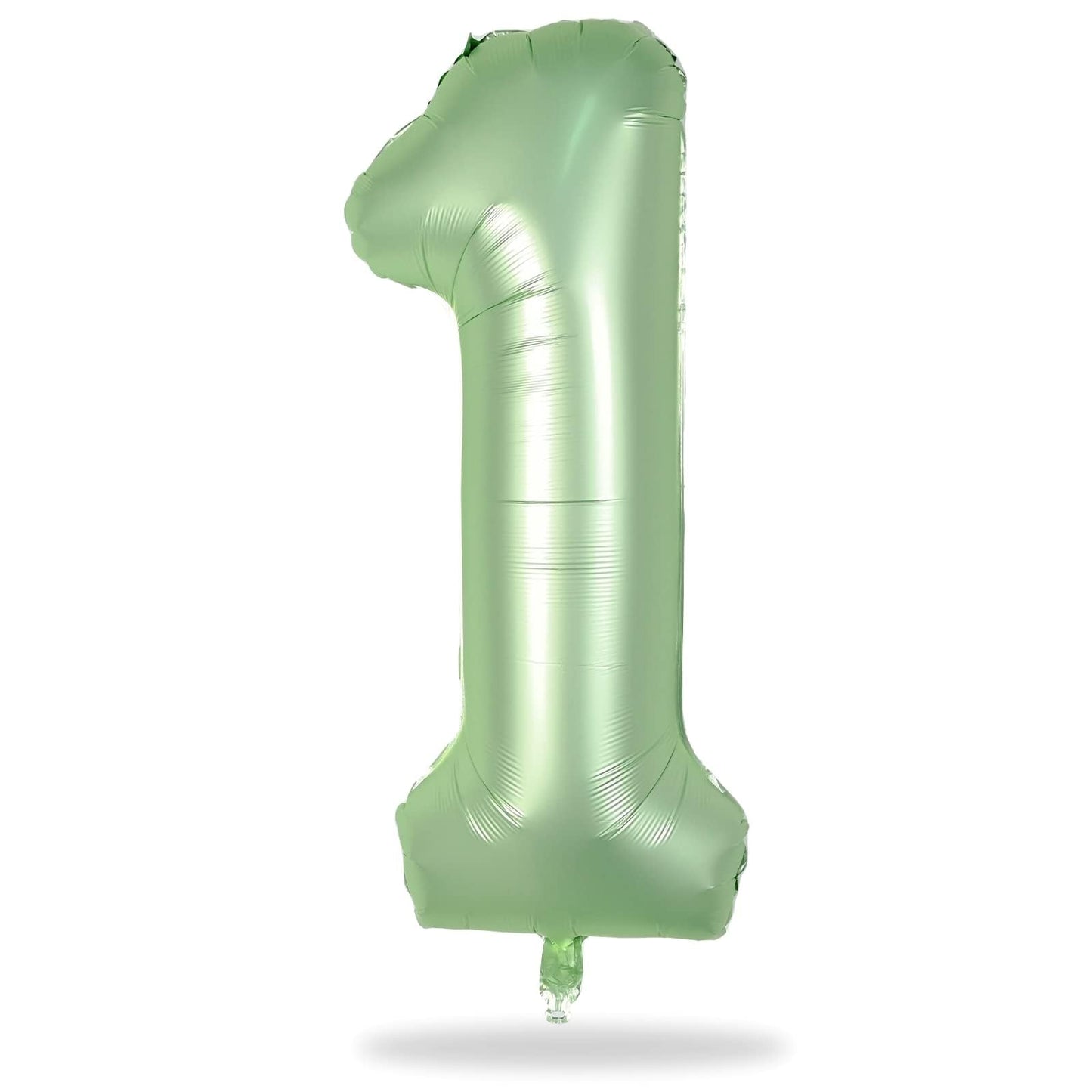 Lingqiang Sage Green 40in Number 1 Balloon — Giant Olive Foil Birthday Balloon