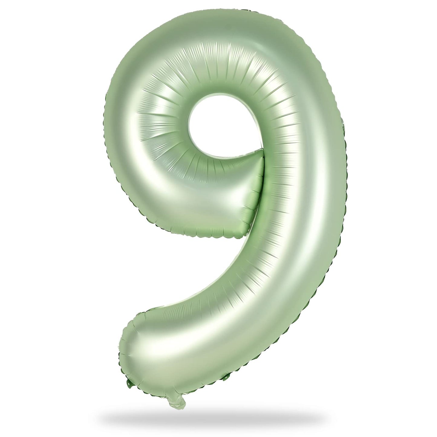 Lingqiang 40'' Sage Green Number 9 Balloon – Self-Inflating Foil Balloon for Birthdays & Celebrations