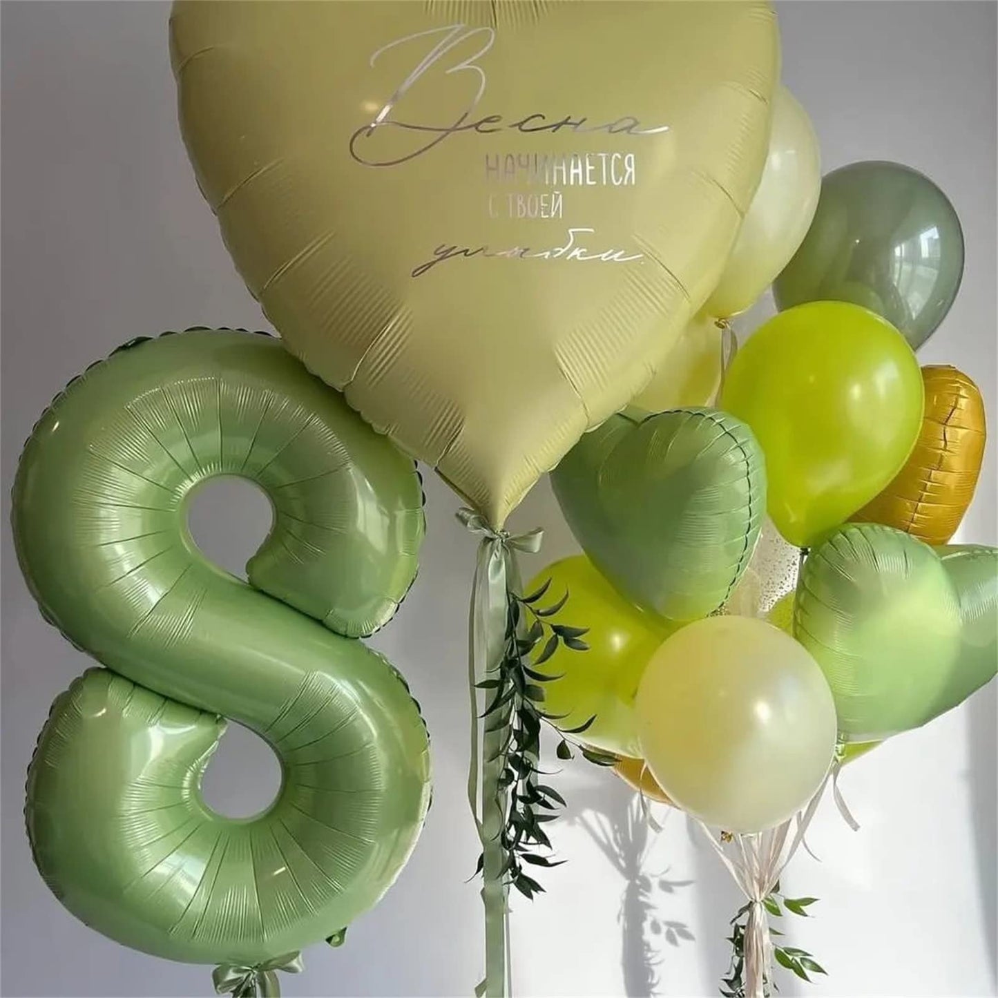 Lingqiang 40'' Sage Green Number 9 Balloon – Self-Inflating Foil Balloon for Birthdays & Celebrations