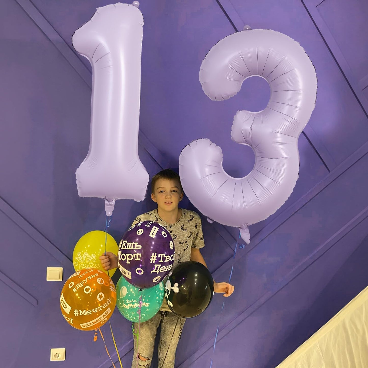 Lingqiang 40-Inch Light Purple Number 4 Balloon – Large Pastel Lavender 4th Birthday Decor
