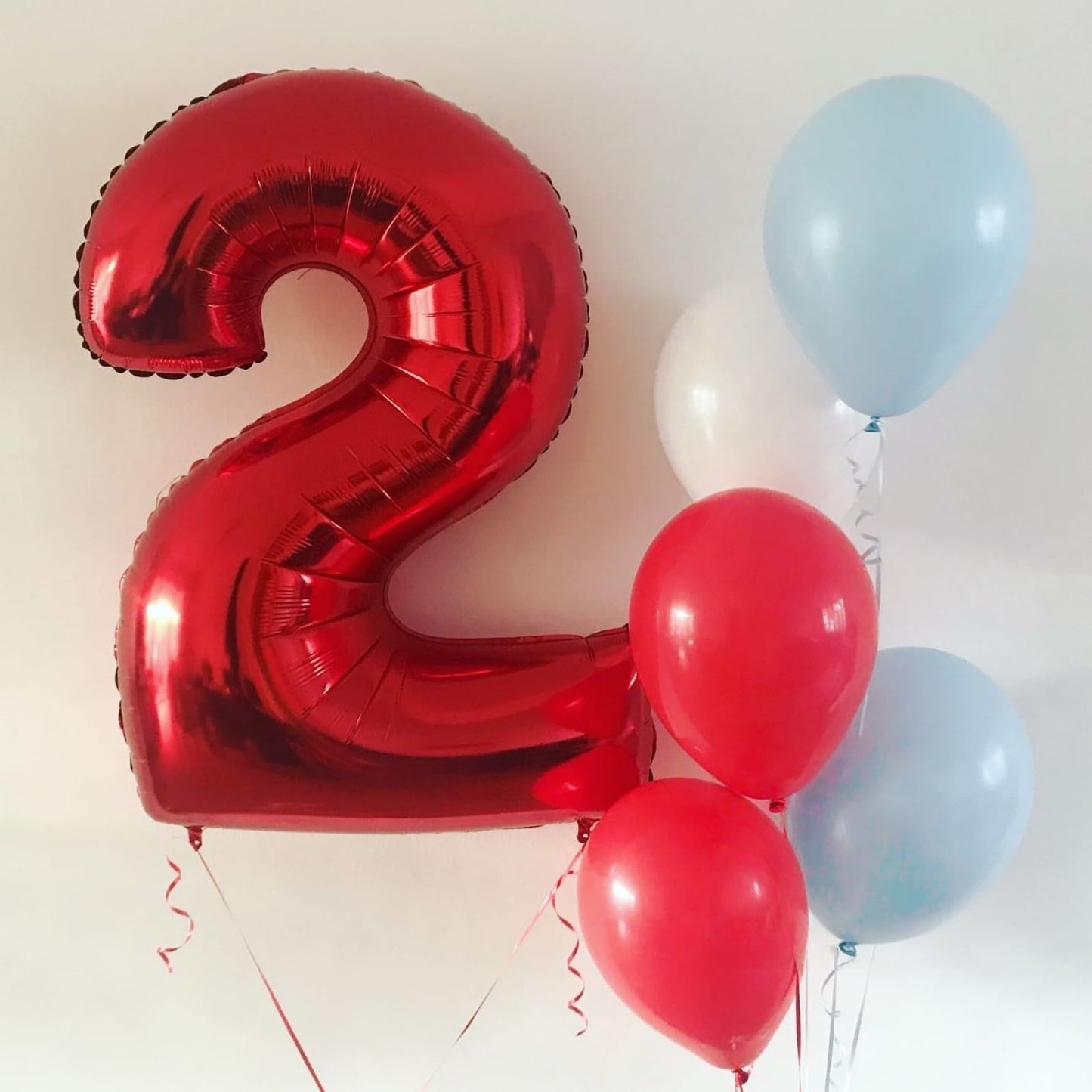 Lingqiang Red 2 Balloon — 40-Inch Giant Foil Number for 2nd Birthday, Anniversary, and Party Decor