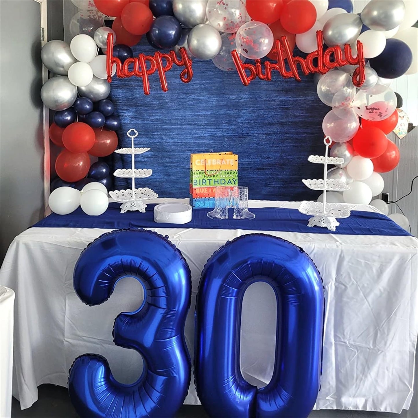 Lingqiang 40 Inch Navy Blue Foil Number 9 Balloon | Giant 9th Birthday Party Decor