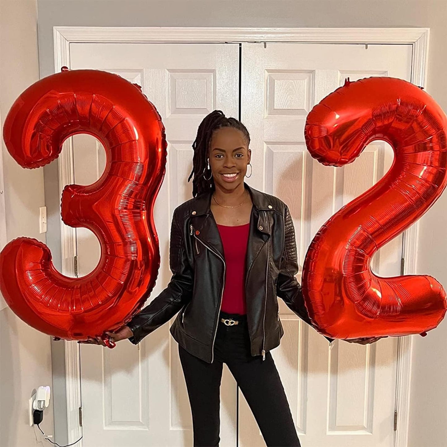Lingqiang Red Number 3 Balloon – 40-Inch Foil Mylar Helium Balloon for Birthday & Anniversary Celebrations