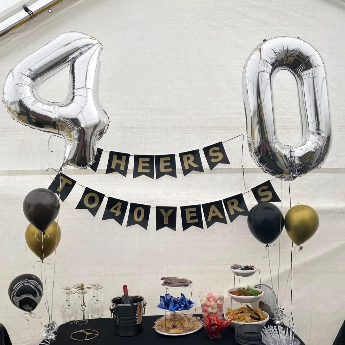 Lingqiang Silver 4 Number Balloon – 40in Foil Birthday & Anniversary Decoration