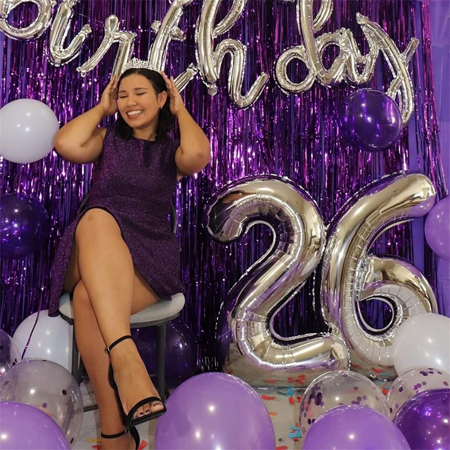 Lingqiang Silver Number 2 Balloon – 40" Foil Helium Balloon for 2nd Birthday & Party Decor