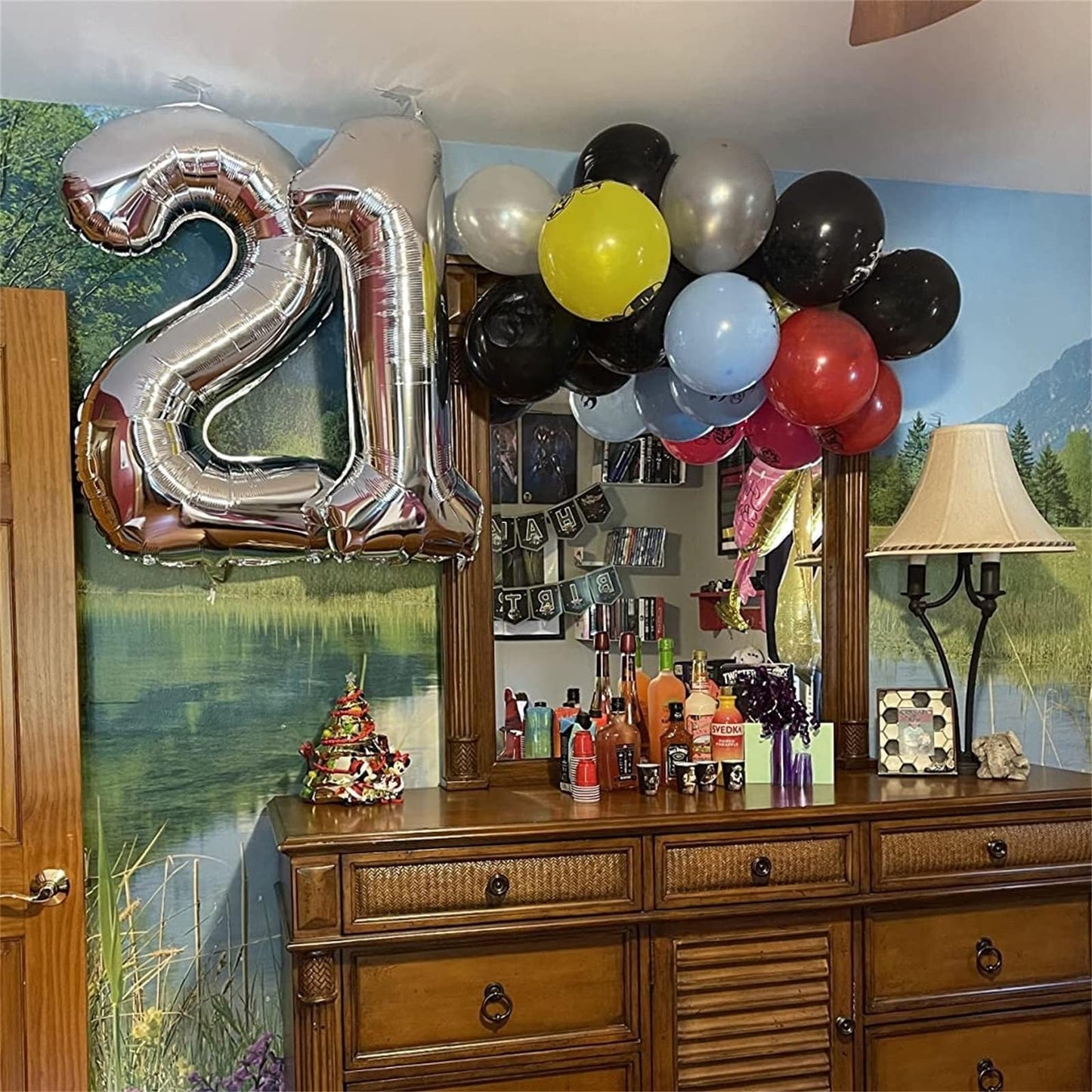 Lingqiang Silver Number 2 Balloon – 40" Foil Helium Balloon for 2nd Birthday & Party Decor