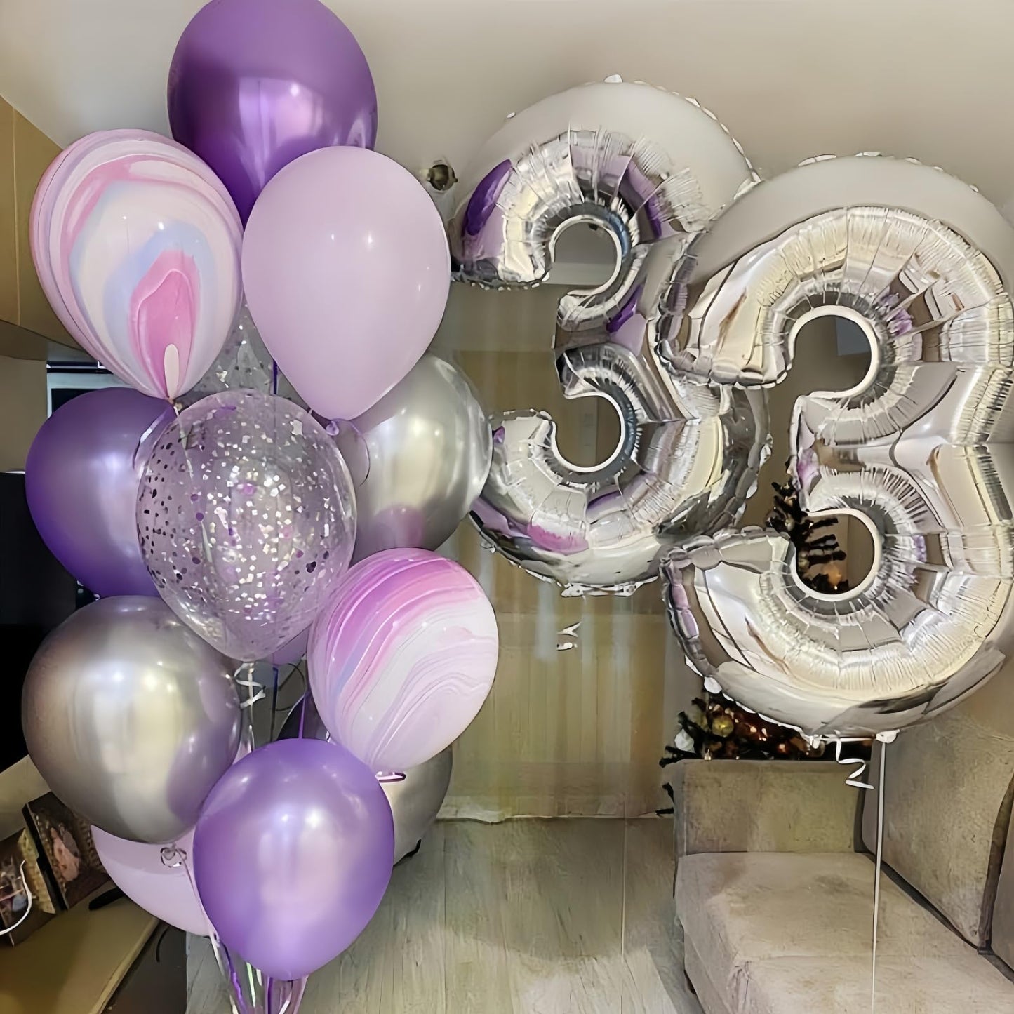 Lingqiang Silver Number 2 Balloon – 40" Foil Helium Balloon for 2nd Birthday & Party Decor