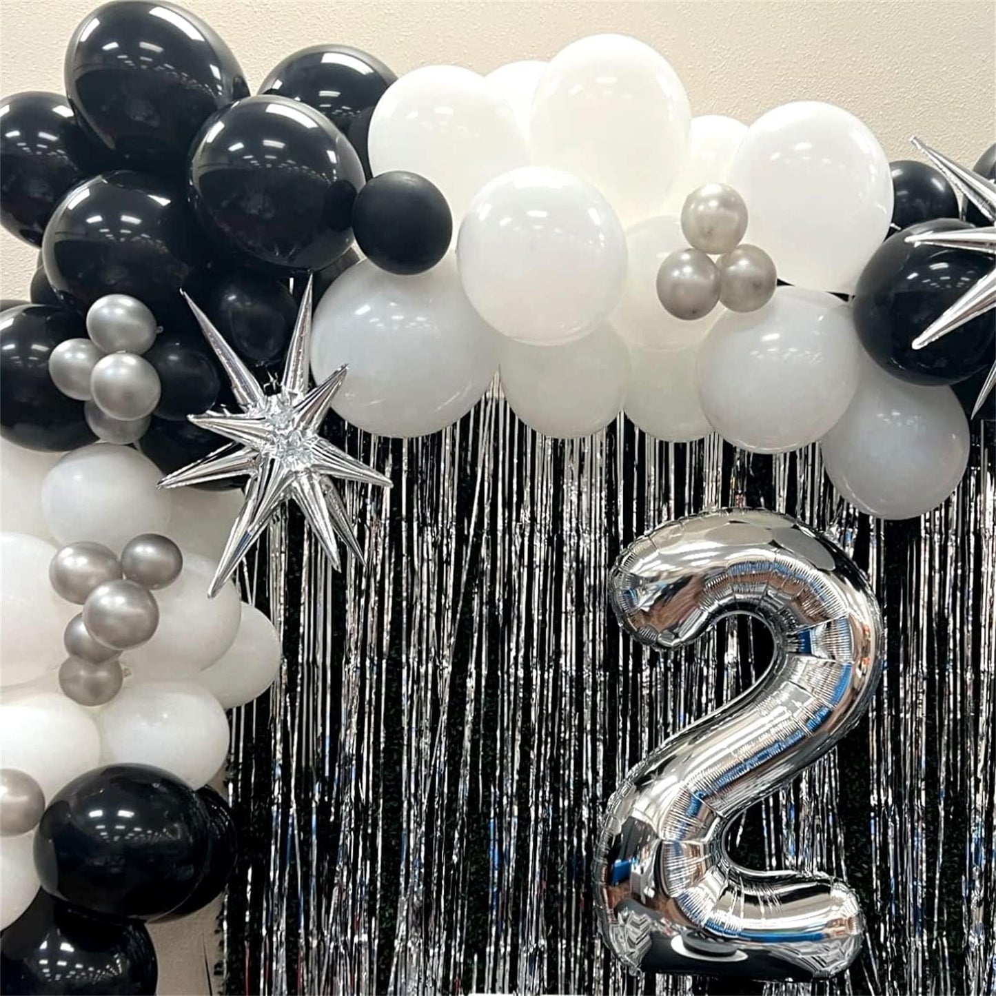 Lingqiang Silver Number 2 Balloon – 40" Foil Helium Balloon for 2nd Birthday & Party Decor