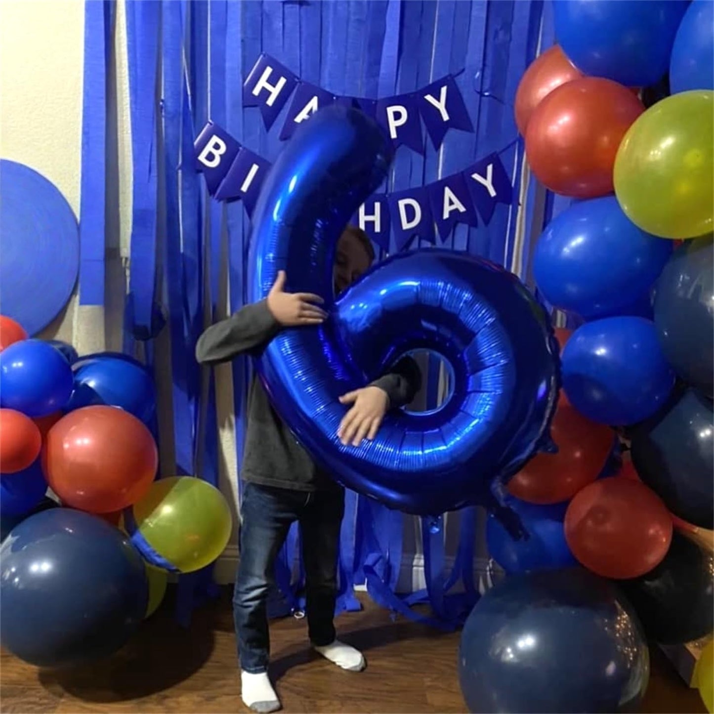Lingqiang 40 Inch Navy Blue Foil Number 9 Balloon | Giant 9th Birthday Party Decor