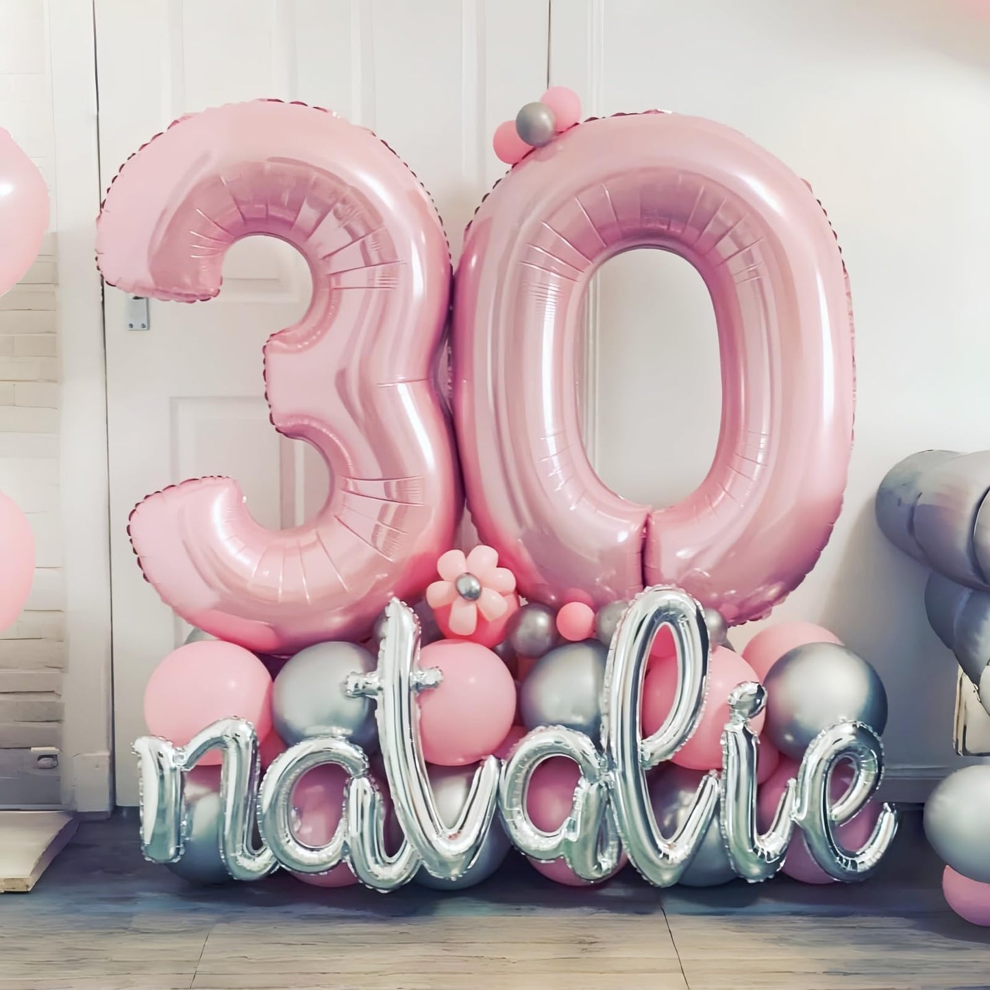 Lingqiang Pastel Pink 40-Inch Number 3 Balloon – Giant Pearl Foil Numeral for Birthday Decor