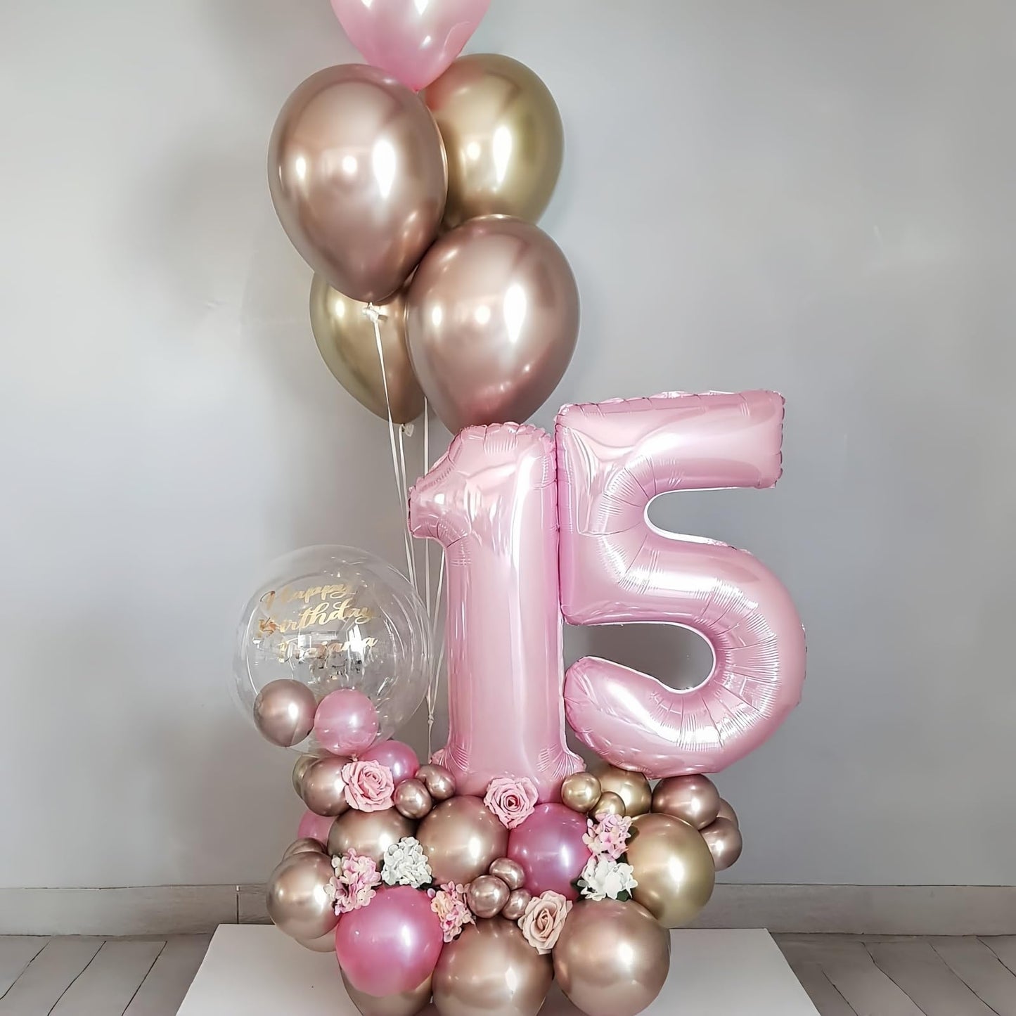 Lingqiang 40-Inch Light Pink Number 5 Foil Balloon – Self-Inflating Giant 5th Birthday Decor