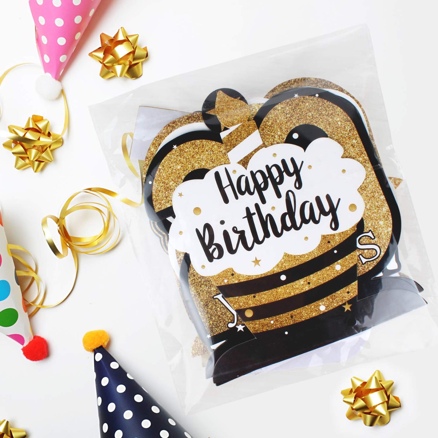 LINGTEER Happy 49th Birthday Table Honeycomb Centerpieces – 8-Piece Set for 49th Birthday Party Decor