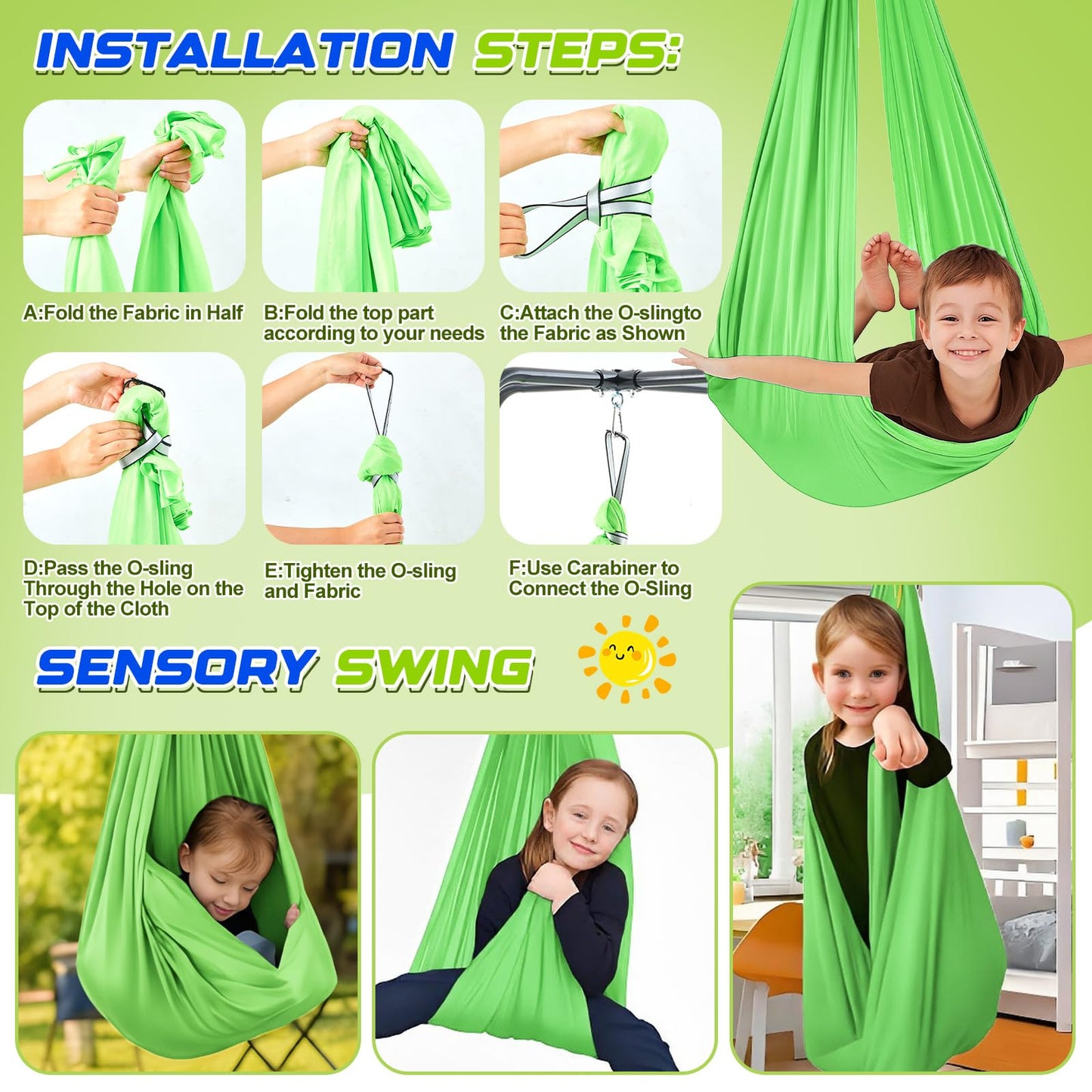 Lingvee Swing Stand Frame with Sensory Pod Chair & Swings – Heavy-Duty Indoor/Outdoor Play Set
