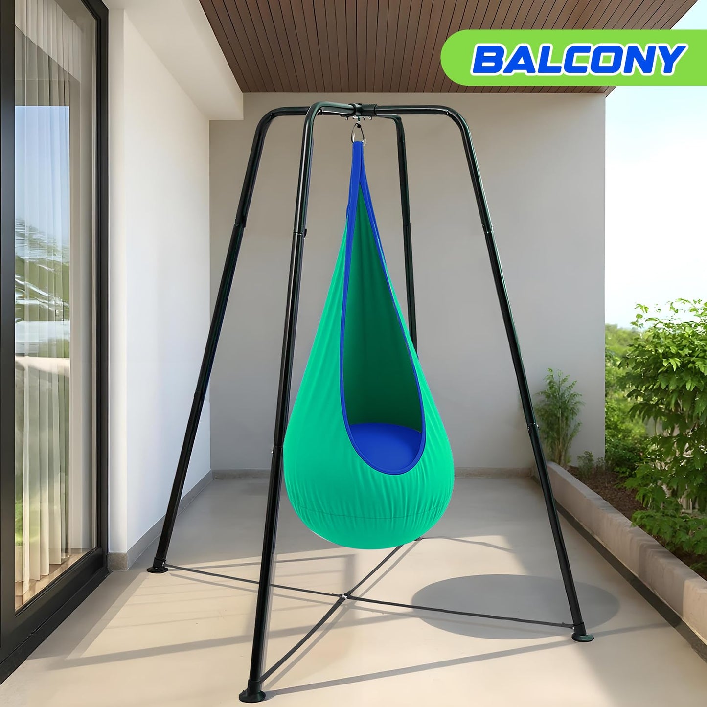 Lingvee Swing Stand Frame with Sensory Pod Chair & Swings – Heavy-Duty Indoor/Outdoor Play Set