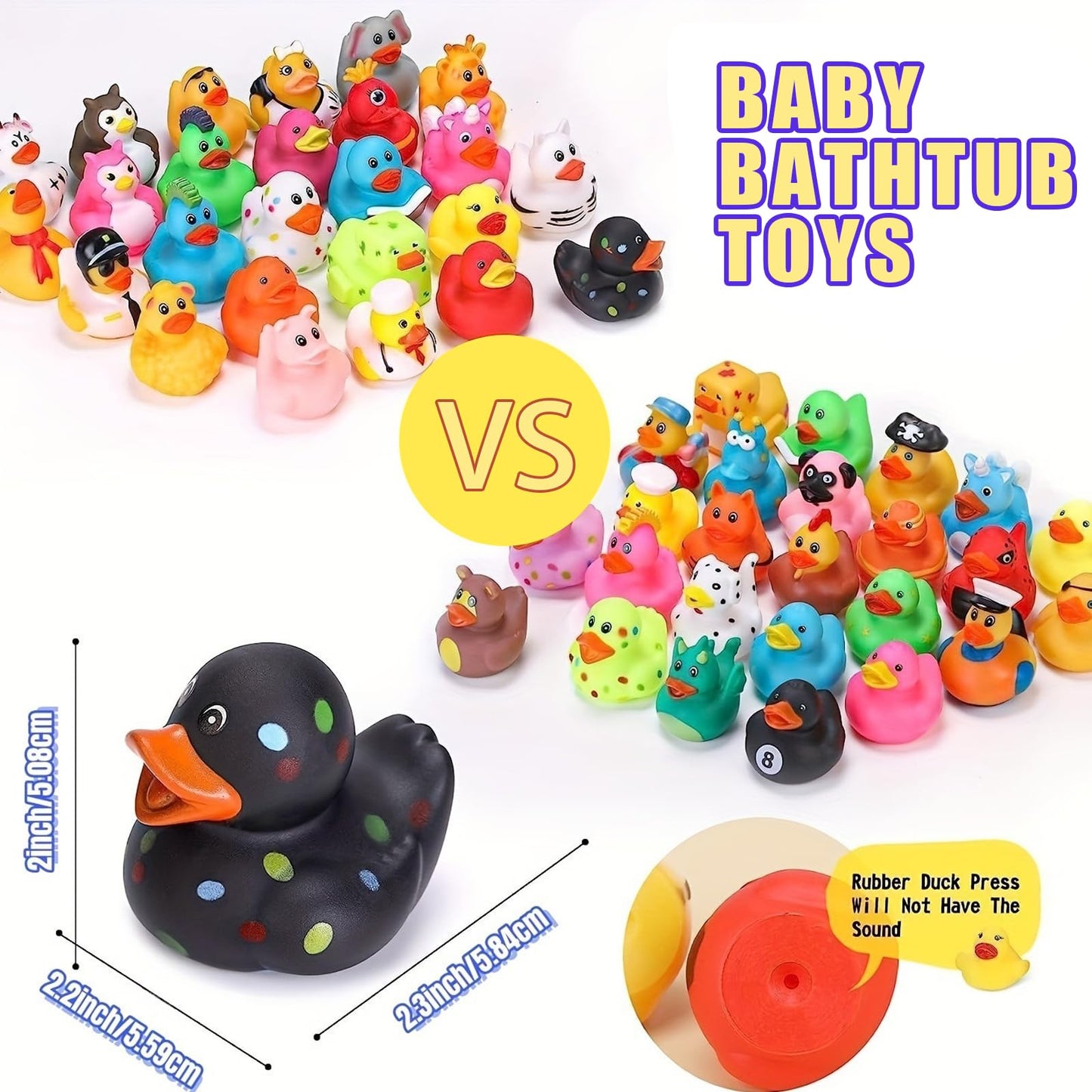 LINICE 100 Pcs Rubber Ducks – Random Mini Bath Toys & Party Favors for Toddlers