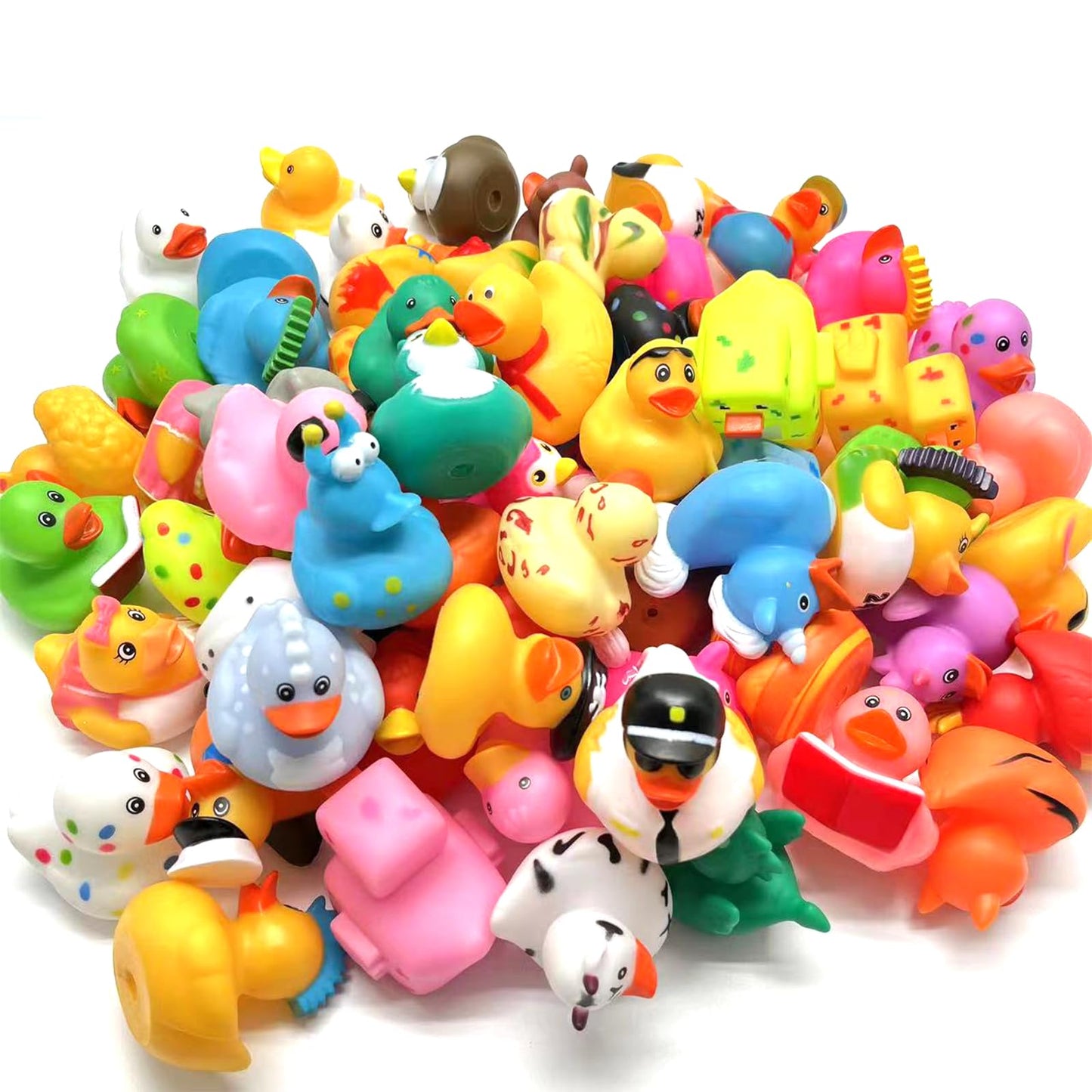 LINICE 50-Pack Rubber Ducks – Random Assortment Mini Bath Toys for Toddlers & Kids