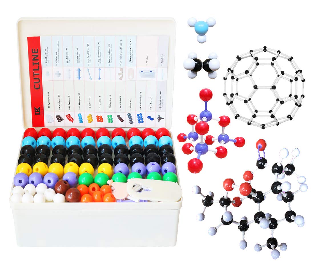 LINKTOR Chemistry Molecular Model Kit (444 Pieces) — 3D Bonding and Fullerene Learning Set for Classrooms